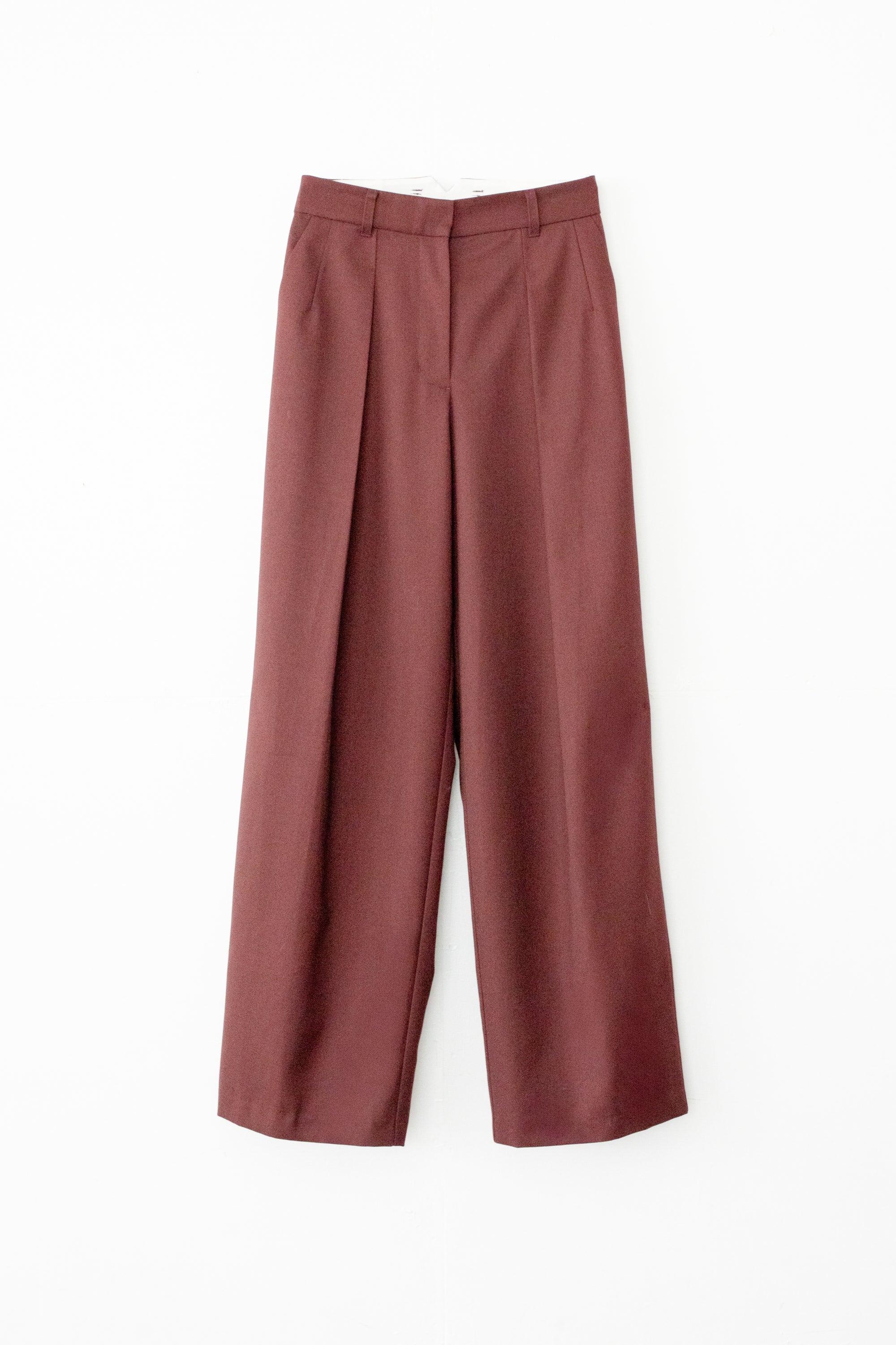 【展示会/後】Wool Mix Hip Huggers Tucked Wide Slacks FW ( ls64626P) ¥36,300-