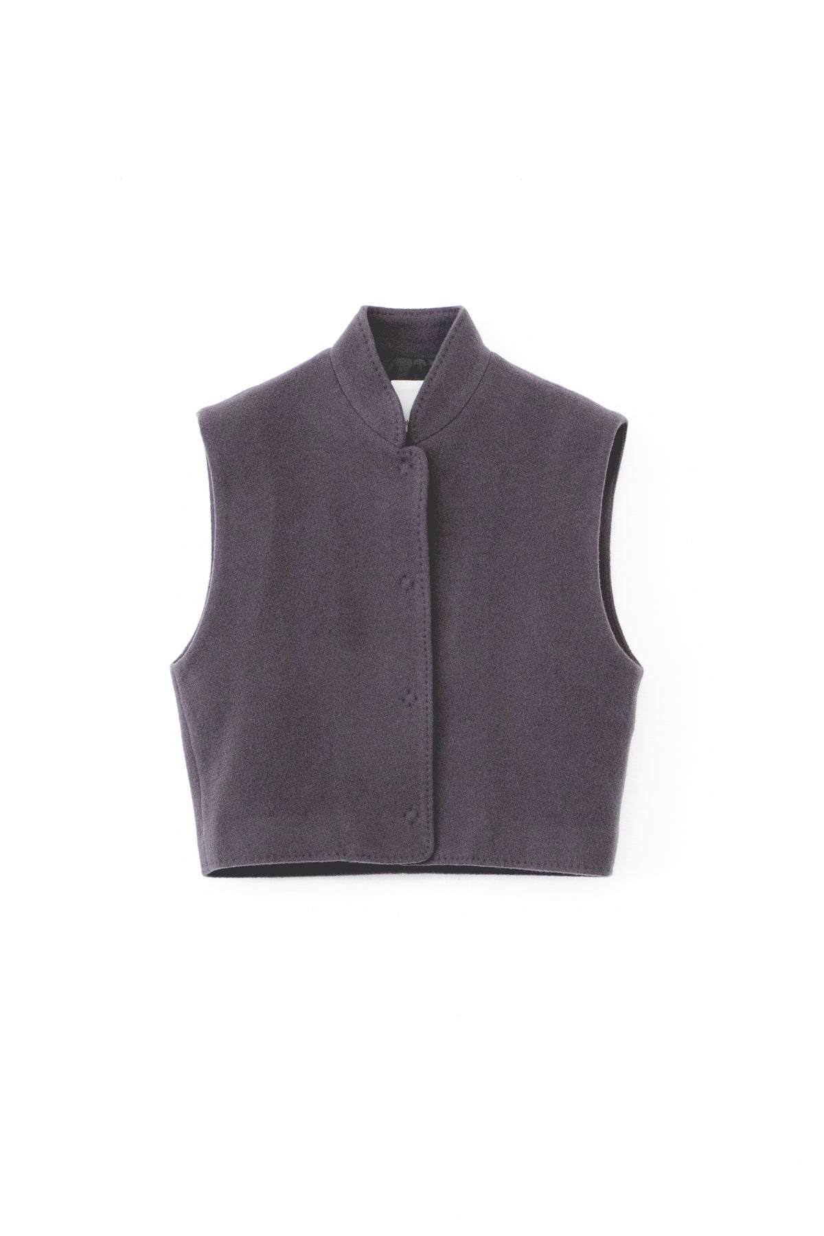 【展示会/後】Recycled Wool Nylon Stand Collar Short Vest (ls64602T) ¥33,000-