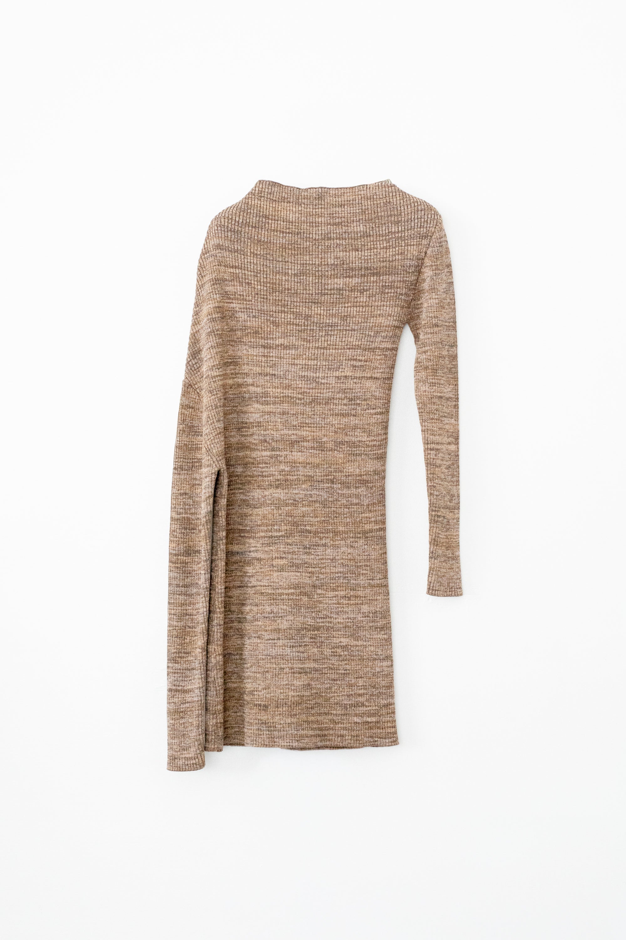 Cotton 5color Marled Rib Knit Drape Top (ls64609K)