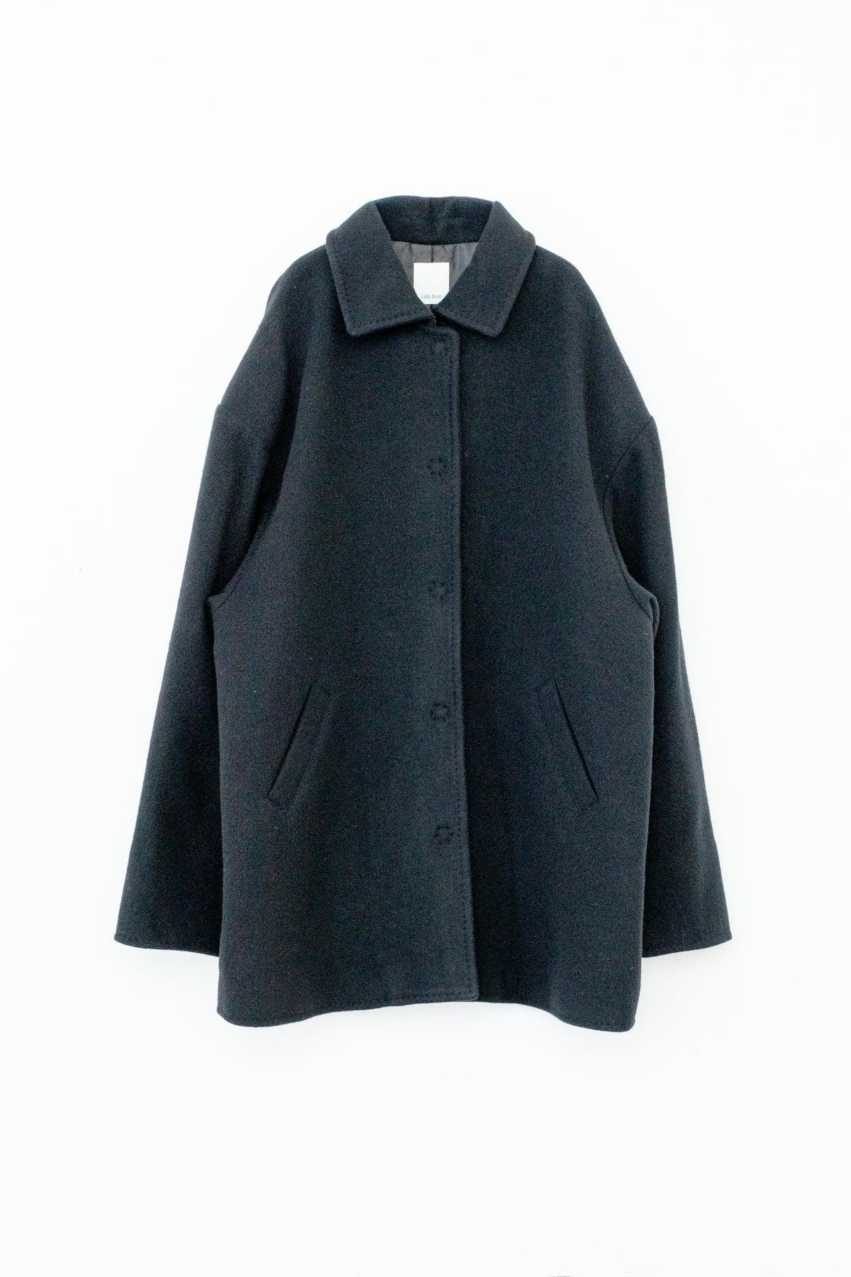 【展示会/後】Recycled Wool Nylon Drop Big Shoulder Half Coat (ls64610J) ¥48,400