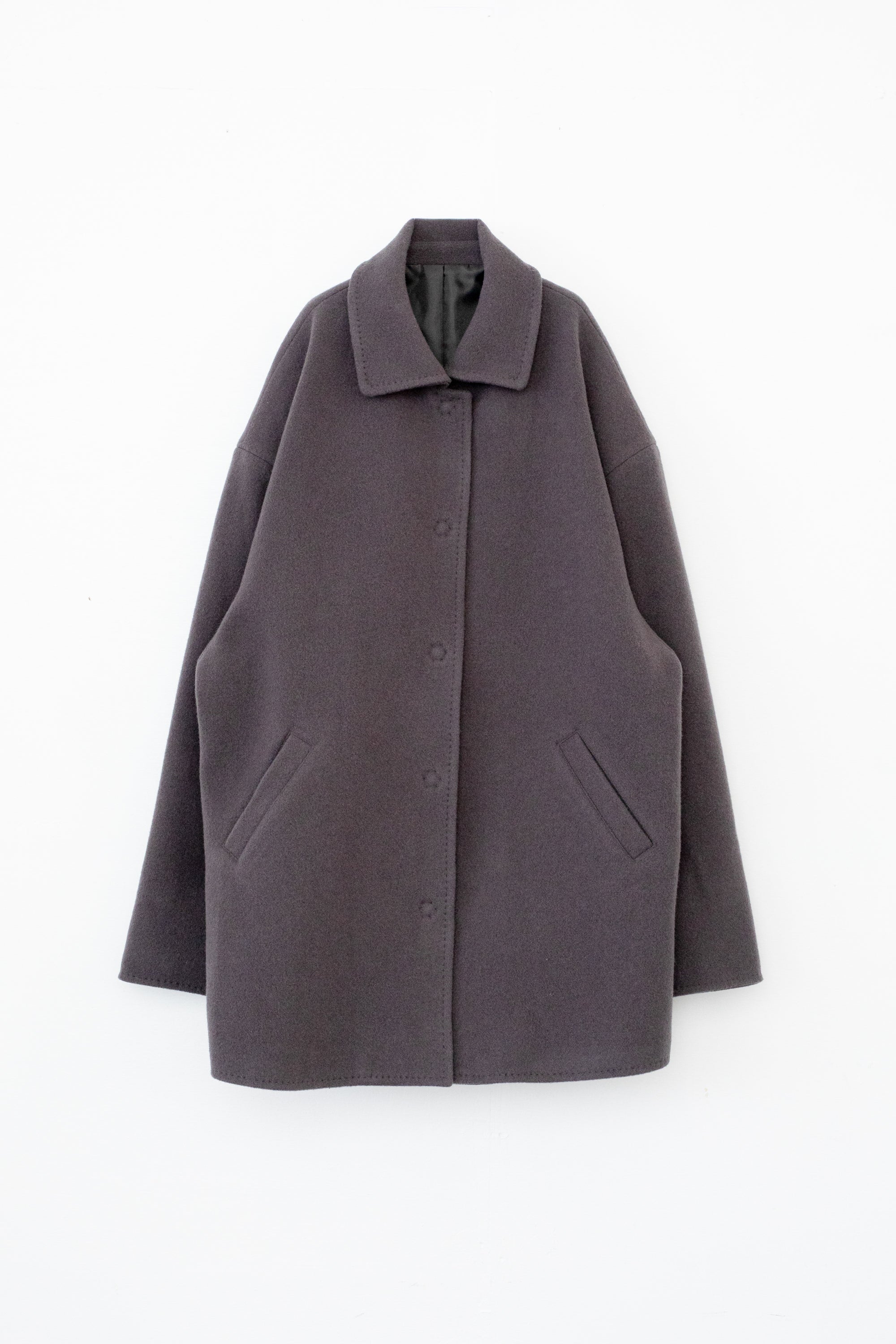 【展示会/後】Recycled Wool Nylon Drop Big Shoulder Half Coat (ls64610J) ¥48,400