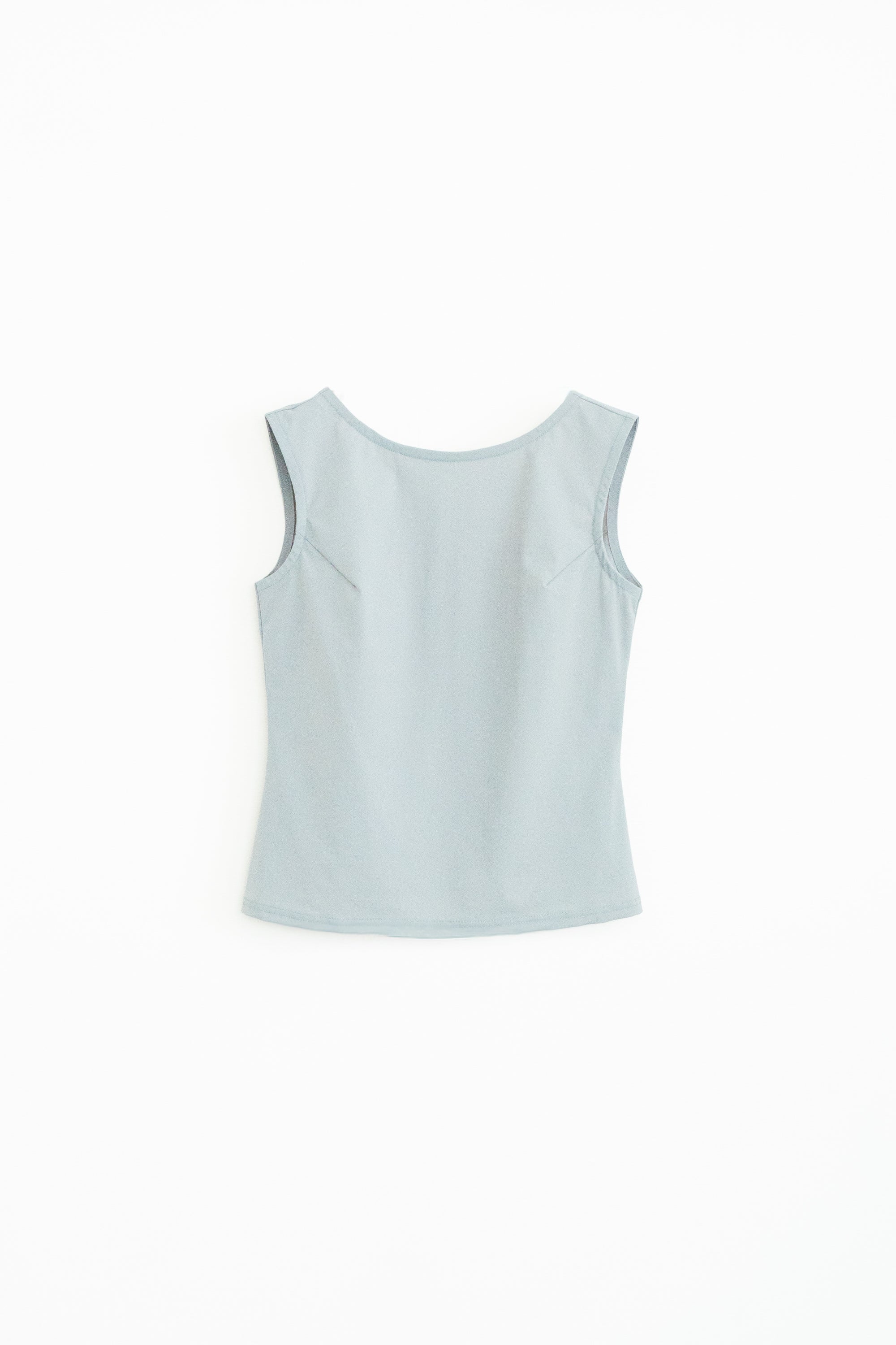 Recycled Nylon Boat Neck Sleeveless Top(ls64621T )