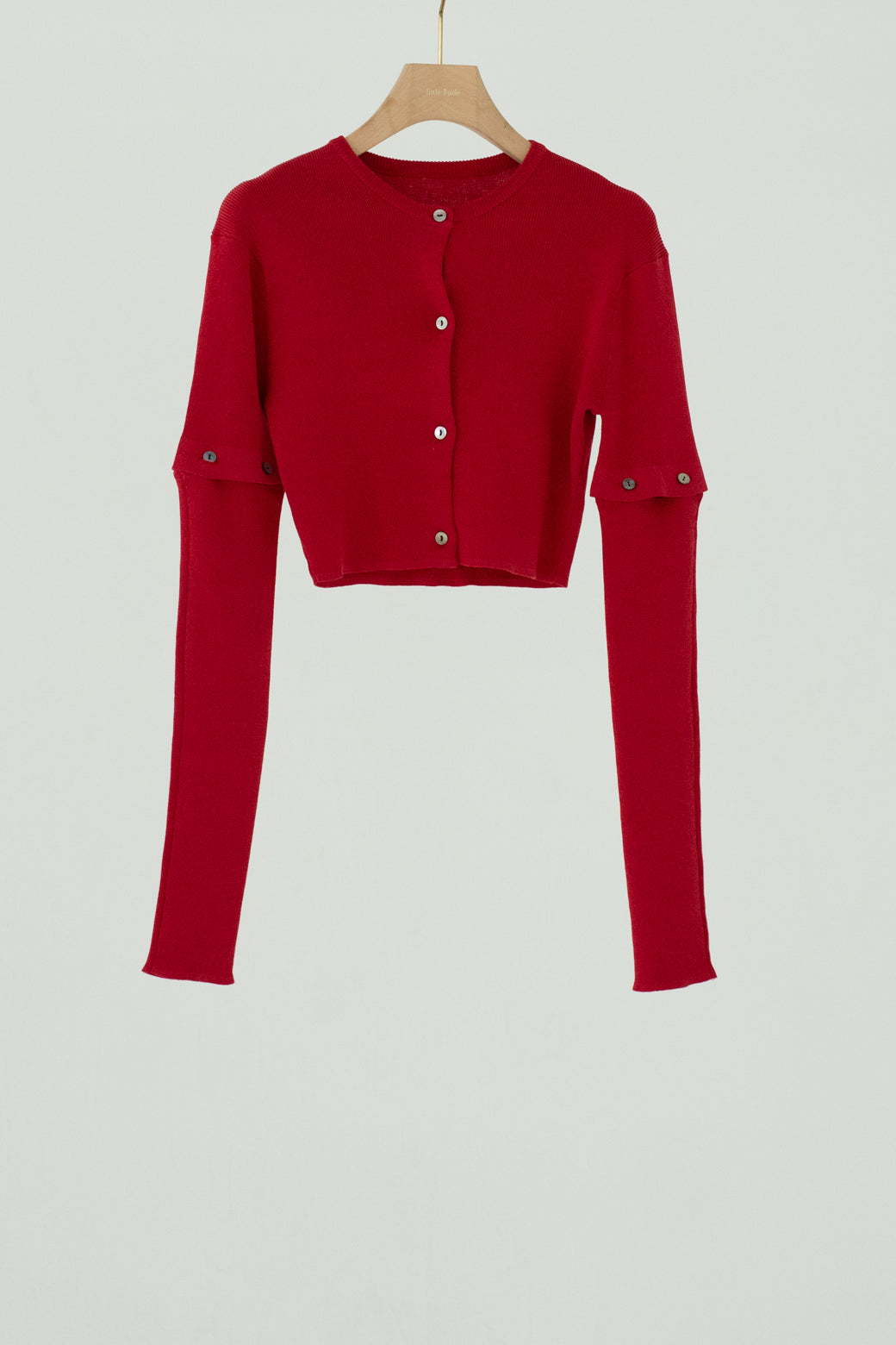 Cotton Rib Knit Detachable Cardigan (ls62577K)