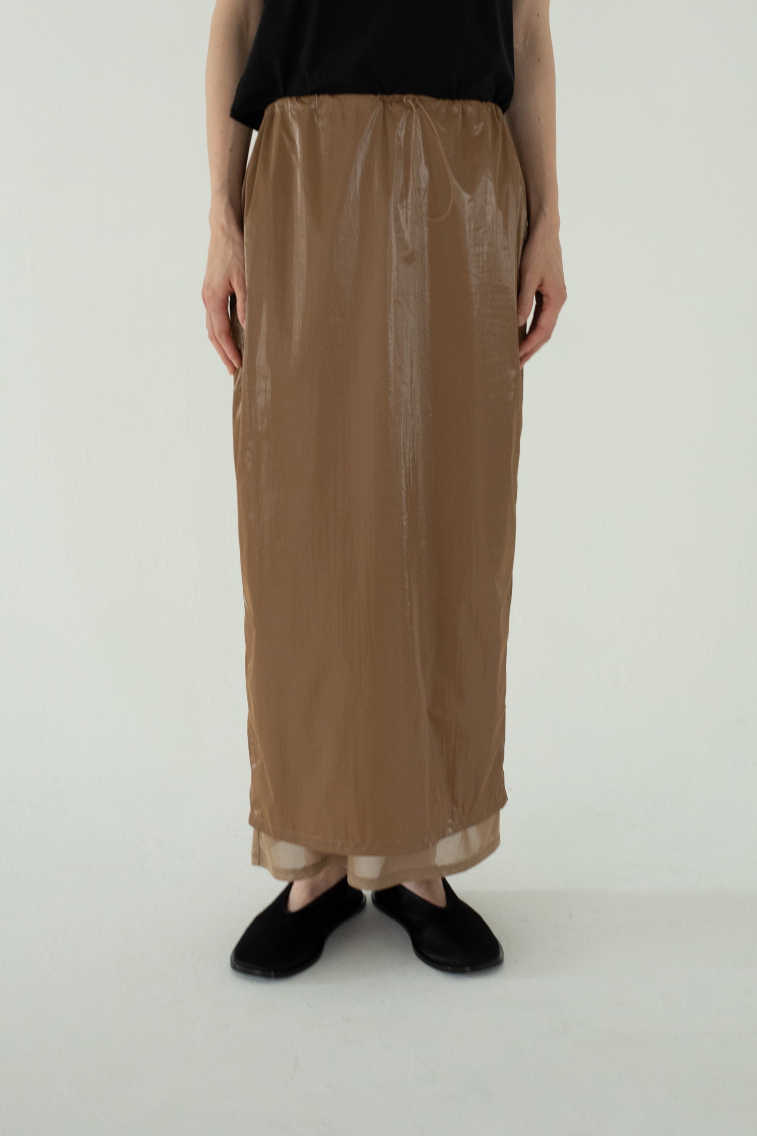【展示会/後】Plastic Fabric Layerd Skirt (ls62574S) ¥28,600-