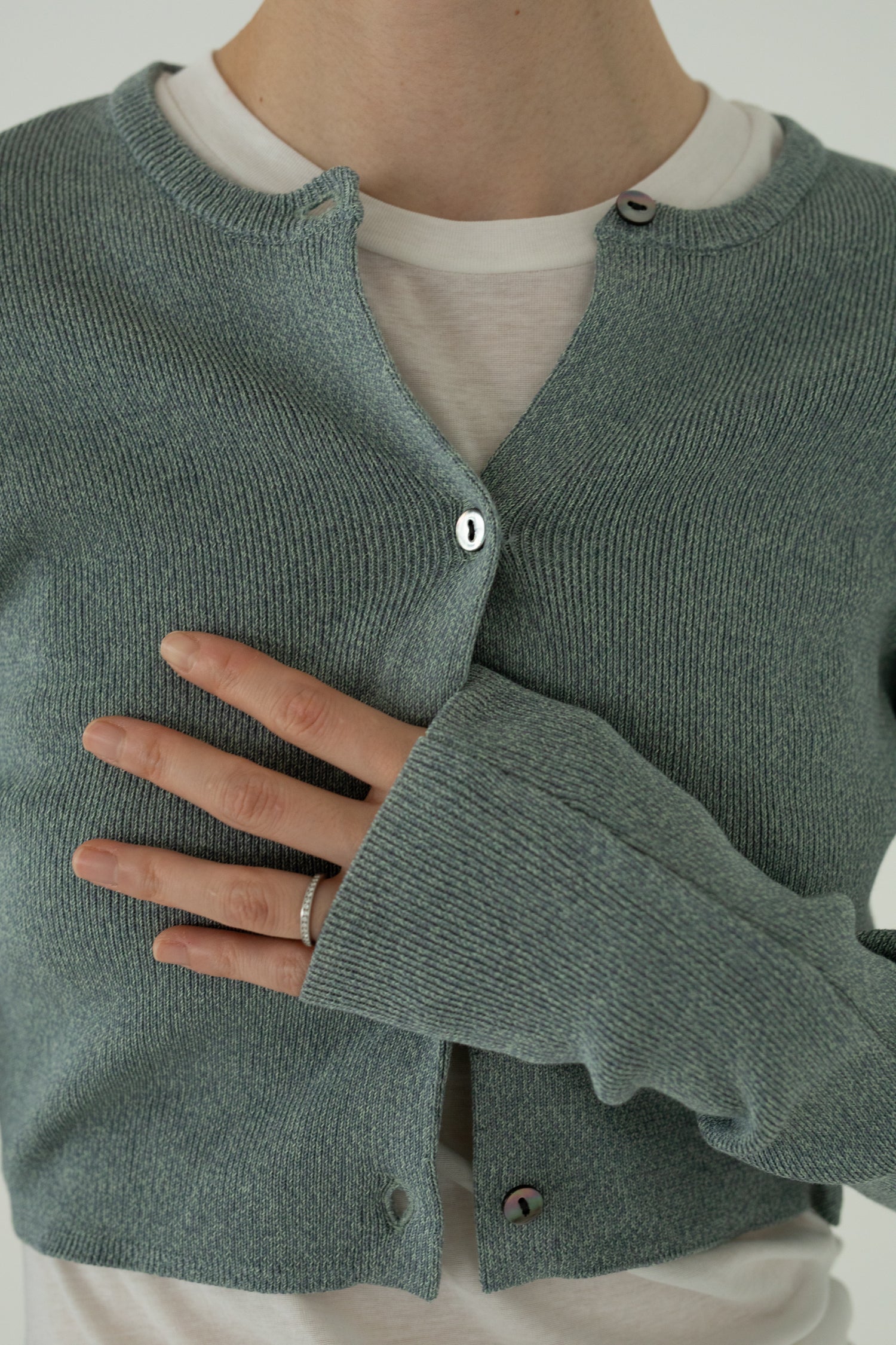 【展示会/後】Cotton Rib Knit Detachable Cardigan (ls62577K) ¥22,000-