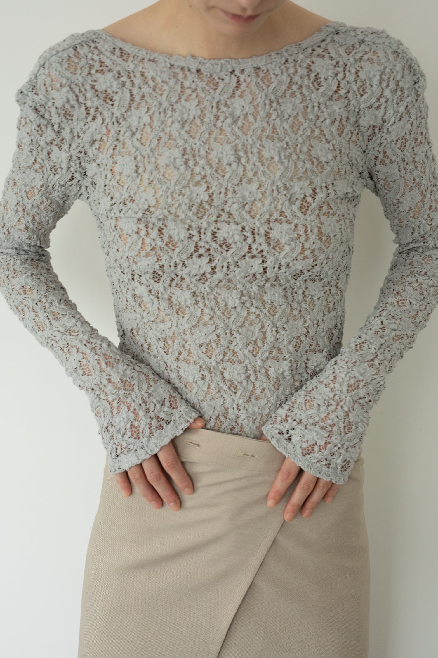 【展示会/後】Cotton Shrink Lace 2way Top (ls62580T) ¥18,700-