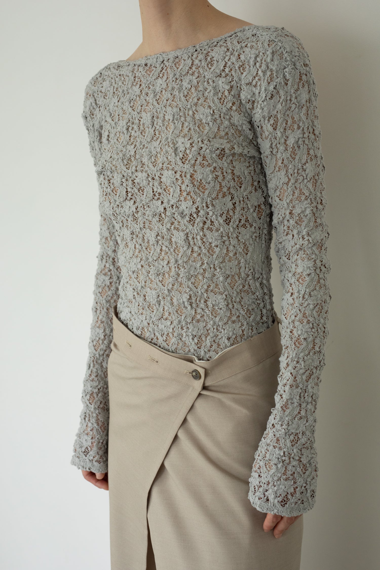 【展示会/後】Cotton Shrink Lace 2way Top (ls62580T) ¥18,700-