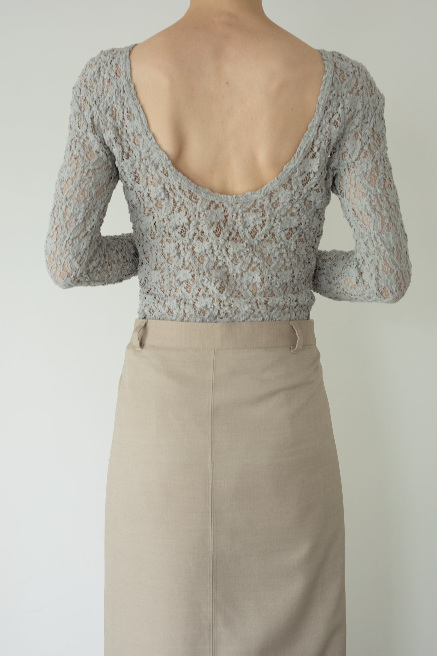 【展示会/後】Cotton Shrink Lace 2way Top (ls62580T) ¥18,700-