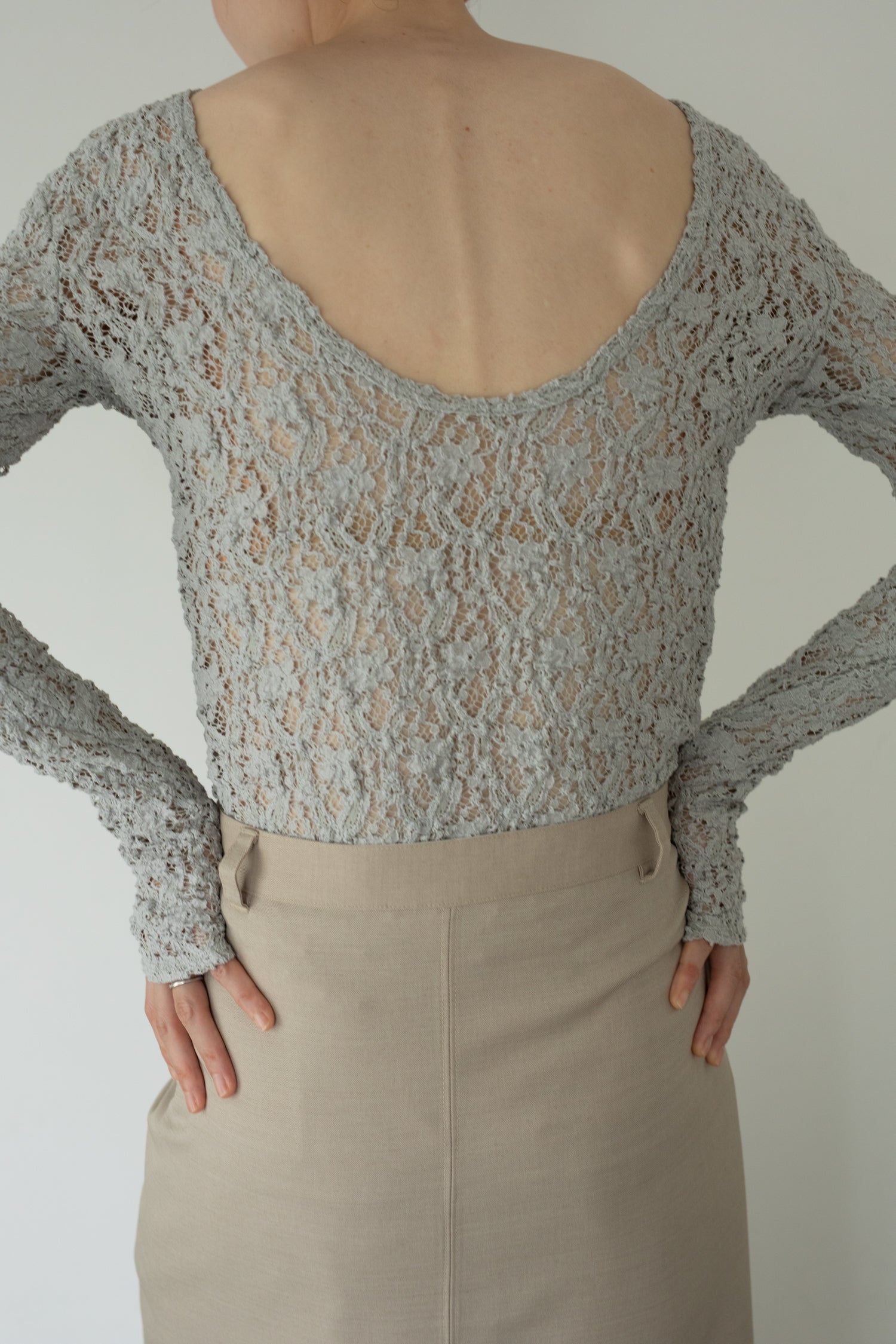 【展示会/後】Cotton Shrink Lace 2way Top (ls62580T) ¥18,700-