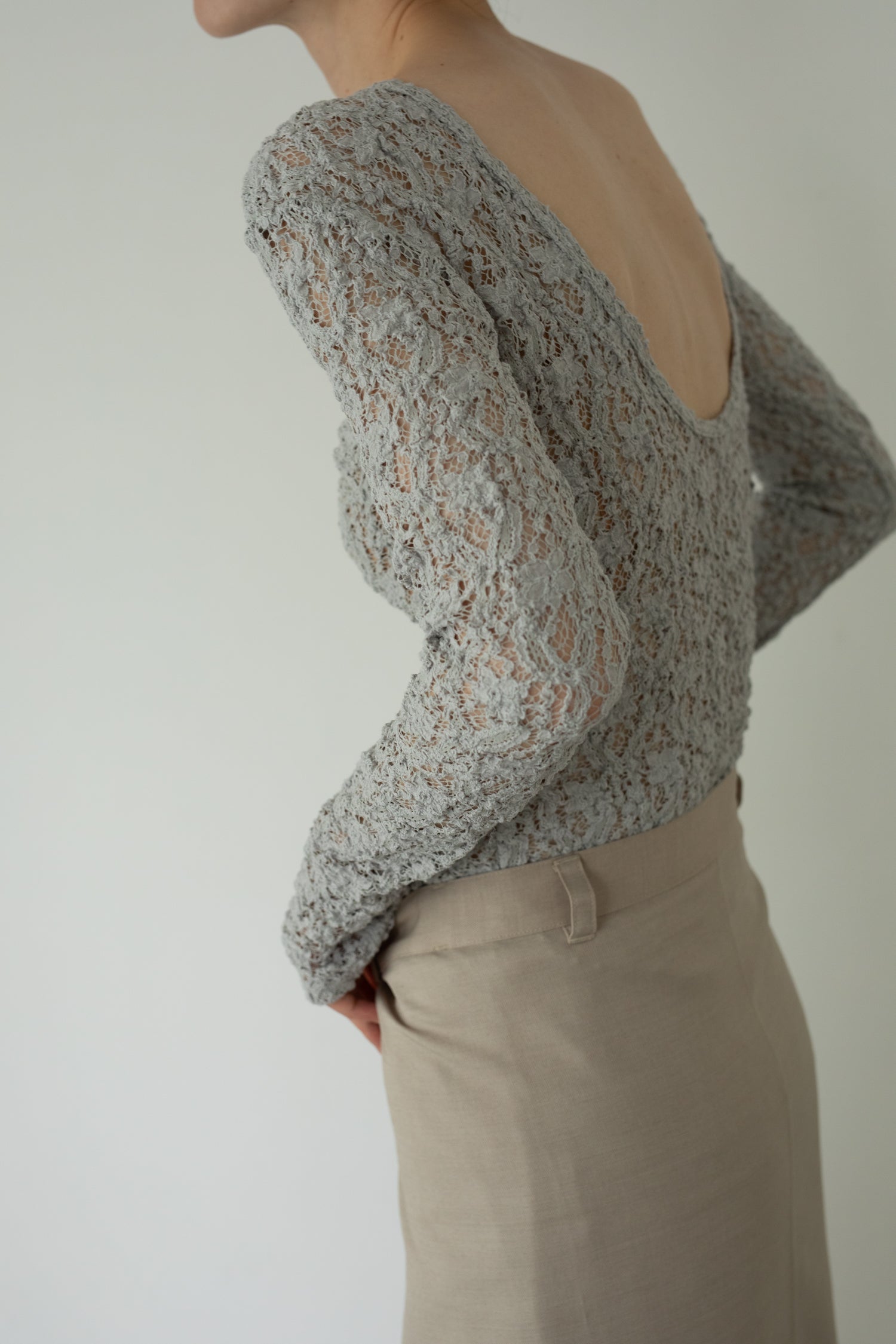 【展示会/後】Cotton Shrink Lace 2way Top (ls62580T) ¥18,700-
