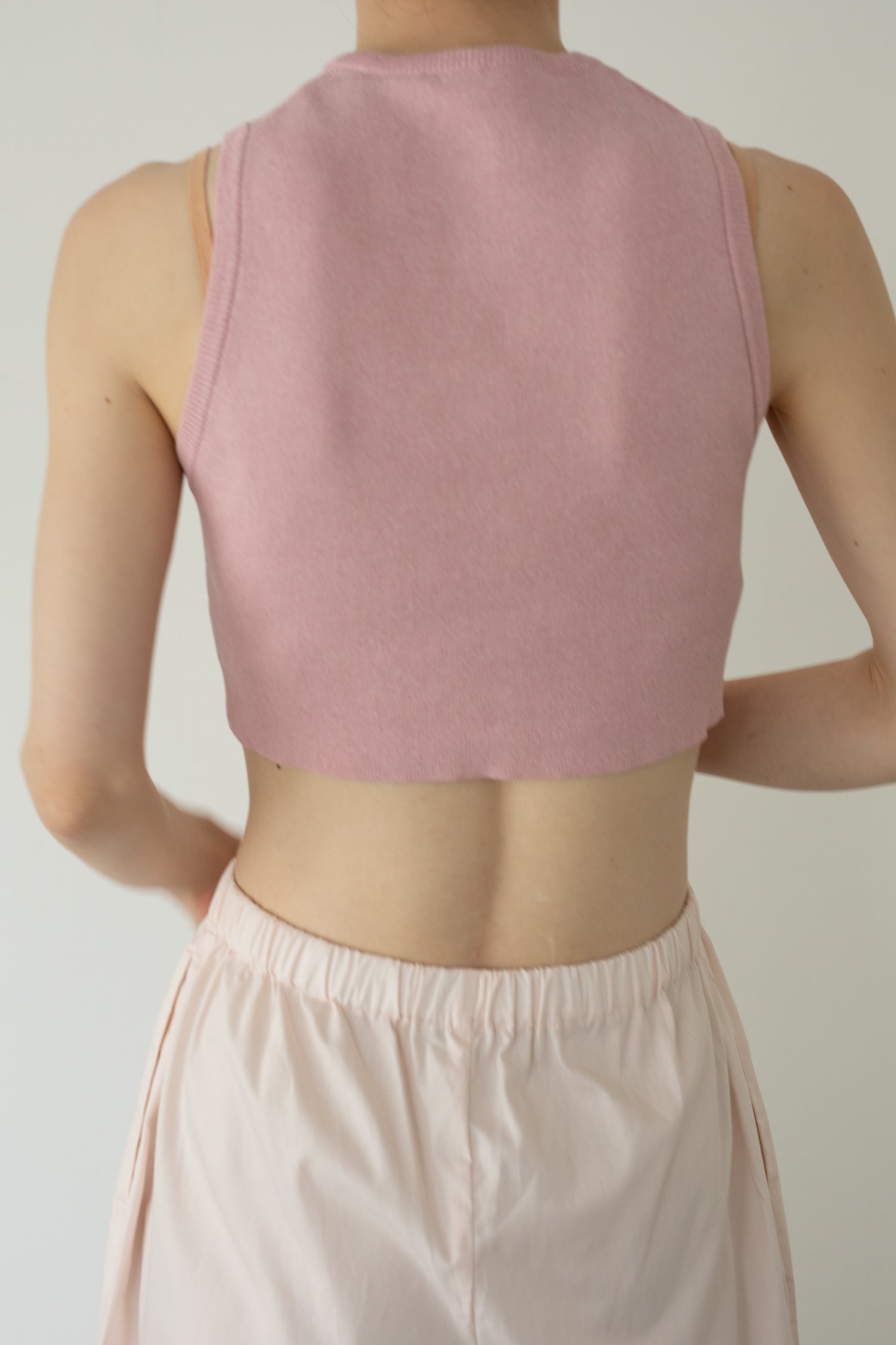 【展示会/後】Cotton Rib Knit Sleevless Top (ls62575K) ¥19,800-