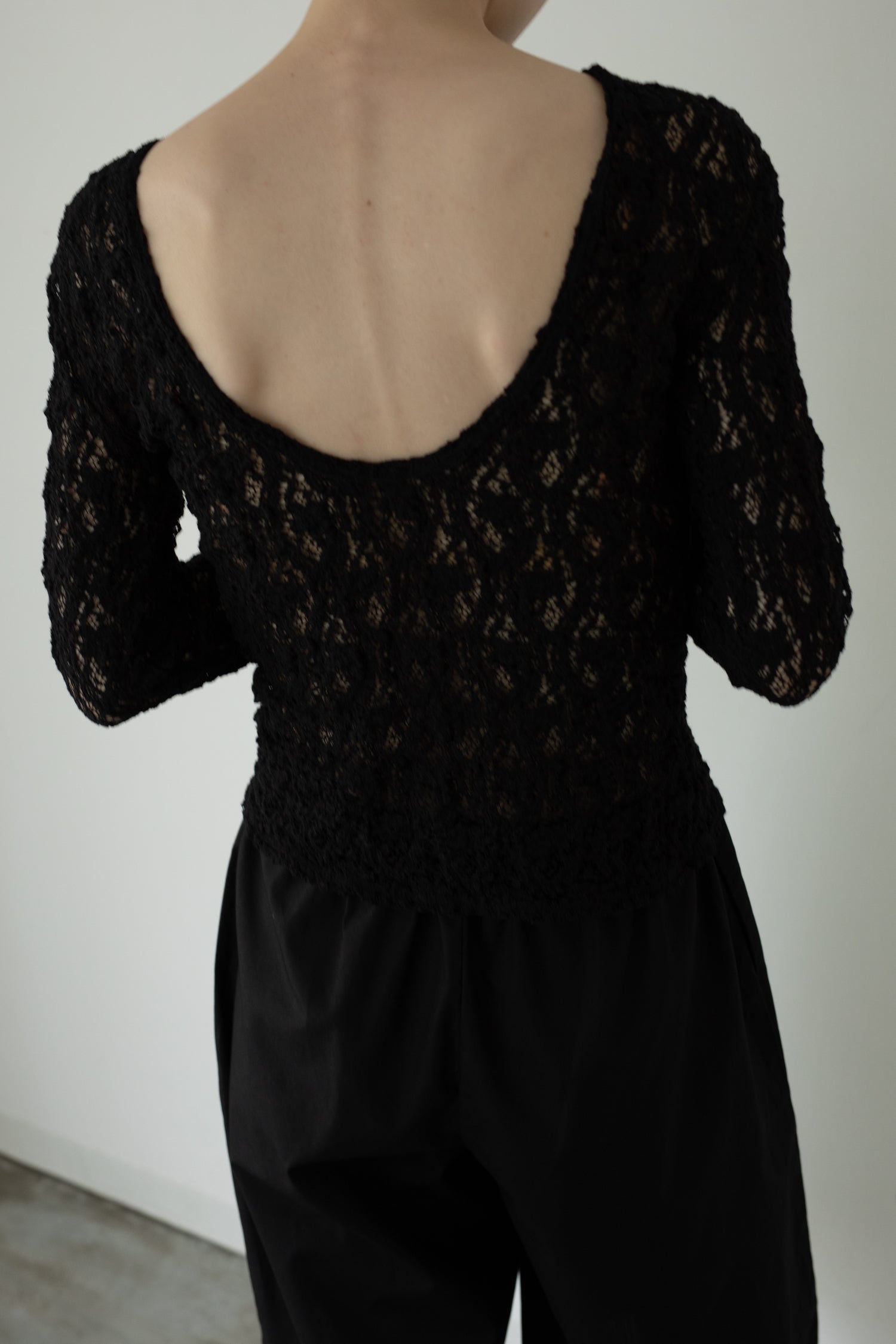 【展示会/後】Cotton Shrink Lace 2way Top (ls62580T) ¥18,700-