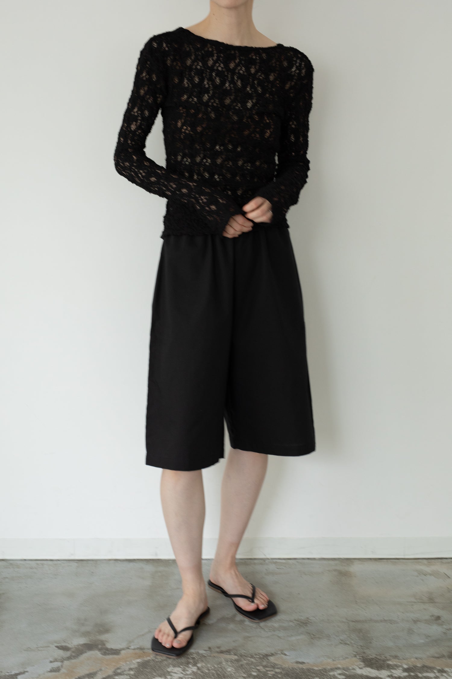 【展示会/後】Cotton Shrink Lace 2way Top (ls62580T) ¥18,700-