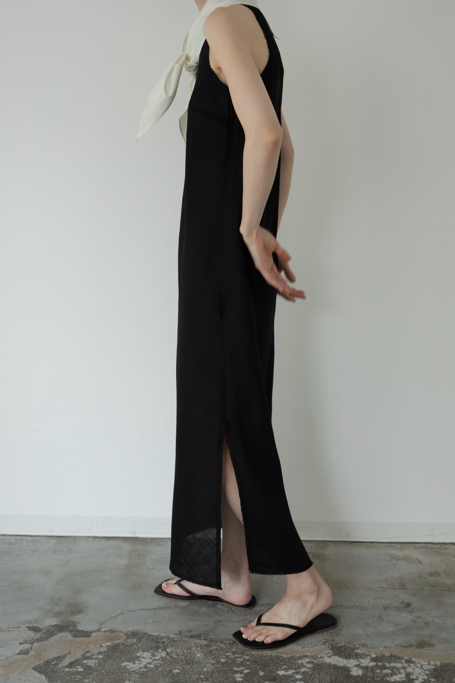 【展示会/後】Linen Like PL Unhemmed Dress (ls62592D) ¥37,400-