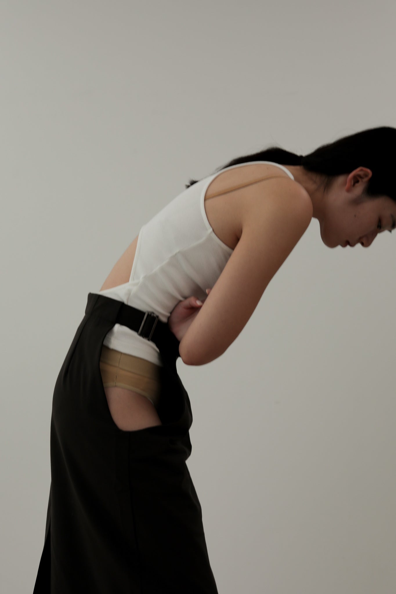 Back Open American Sleeves Rib Tank(ls42502T)
