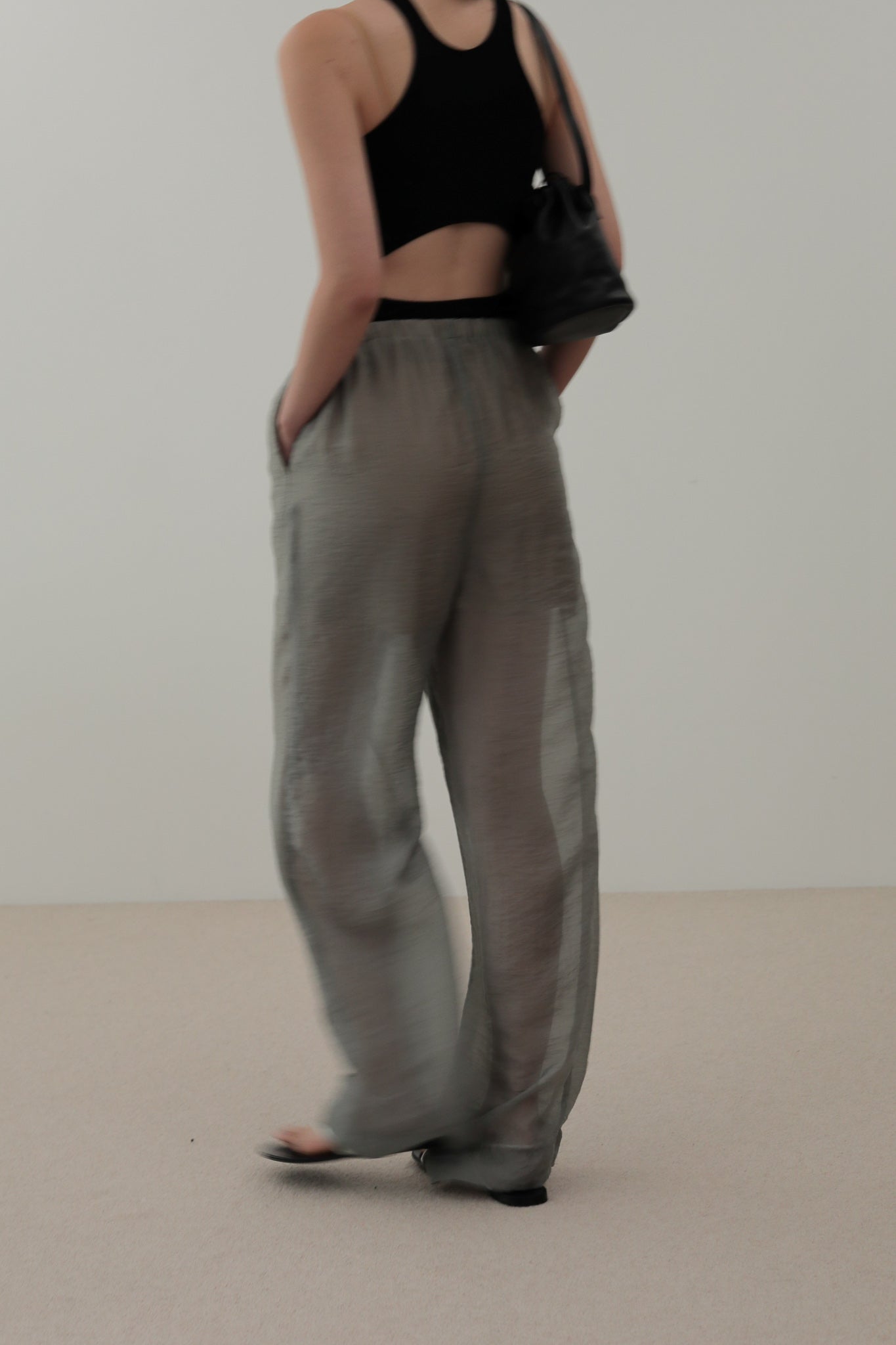 Sheer Wrinkle Relax Pants (ls42498P)