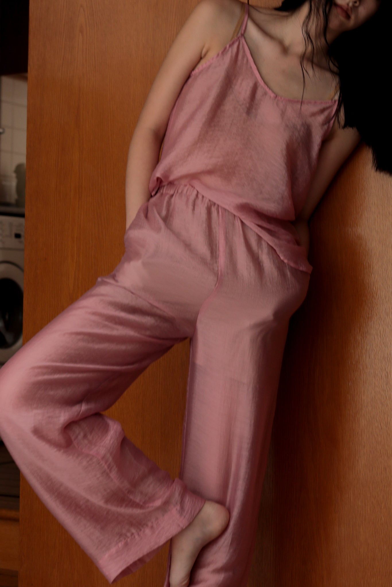 Sheer Wrinkle Relax Pants (ls42498P)