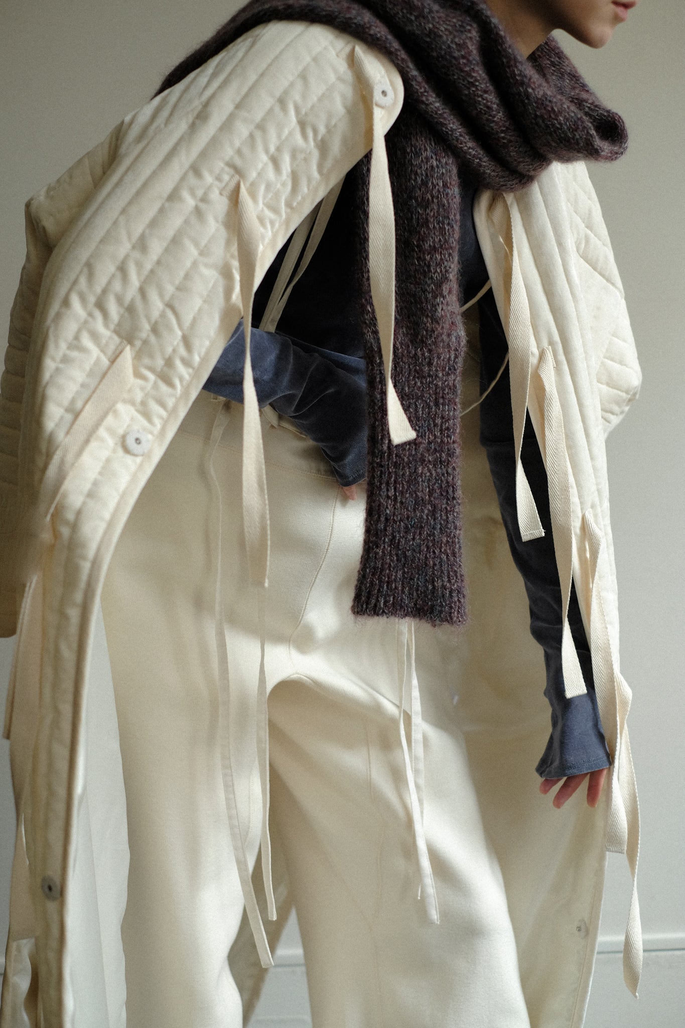 Velvet Quilt Gambeson Long Coat (ls24333J)