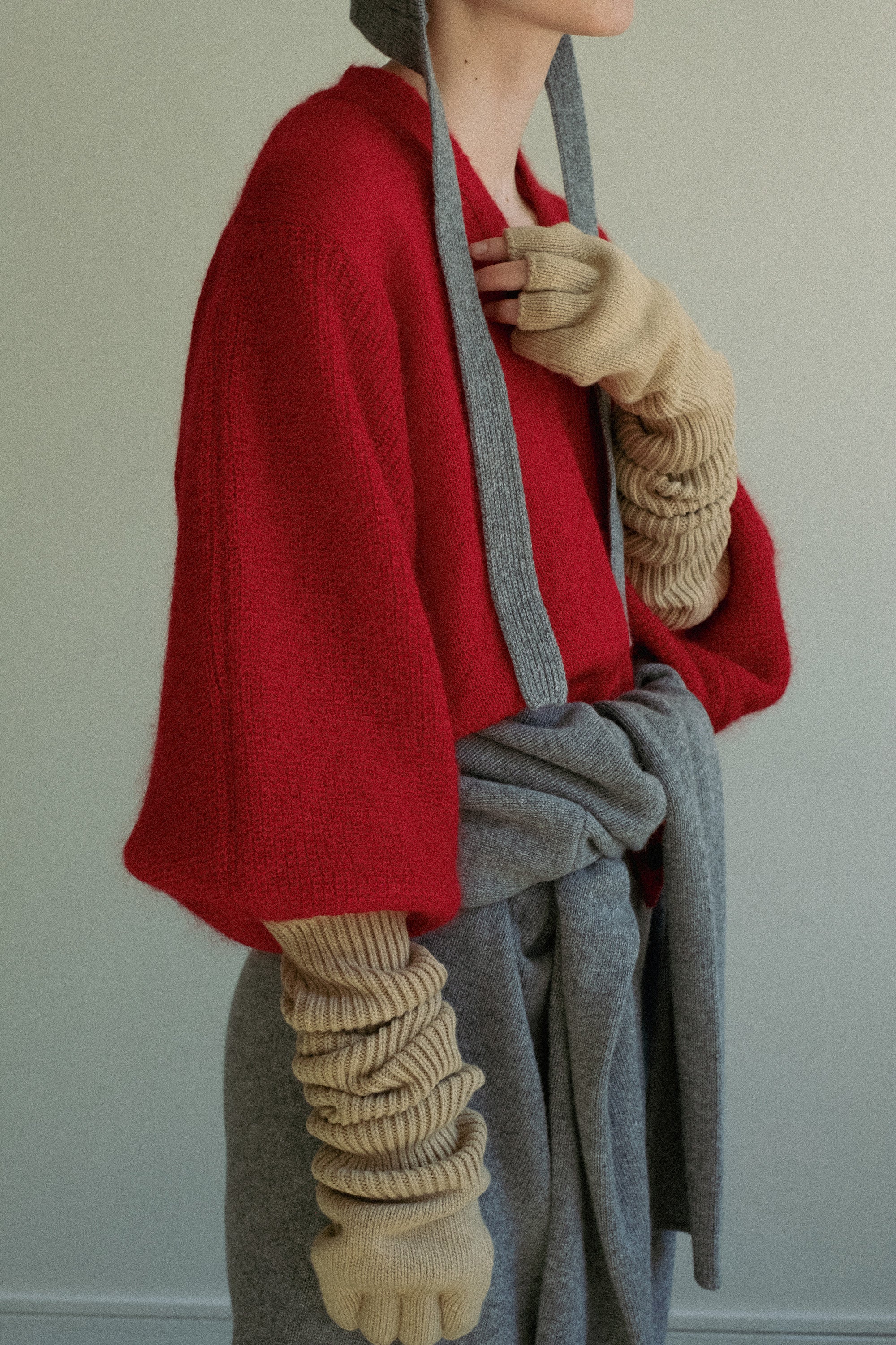 Kid Mohair Balloon Sleeves Cardigan (ls24306K)