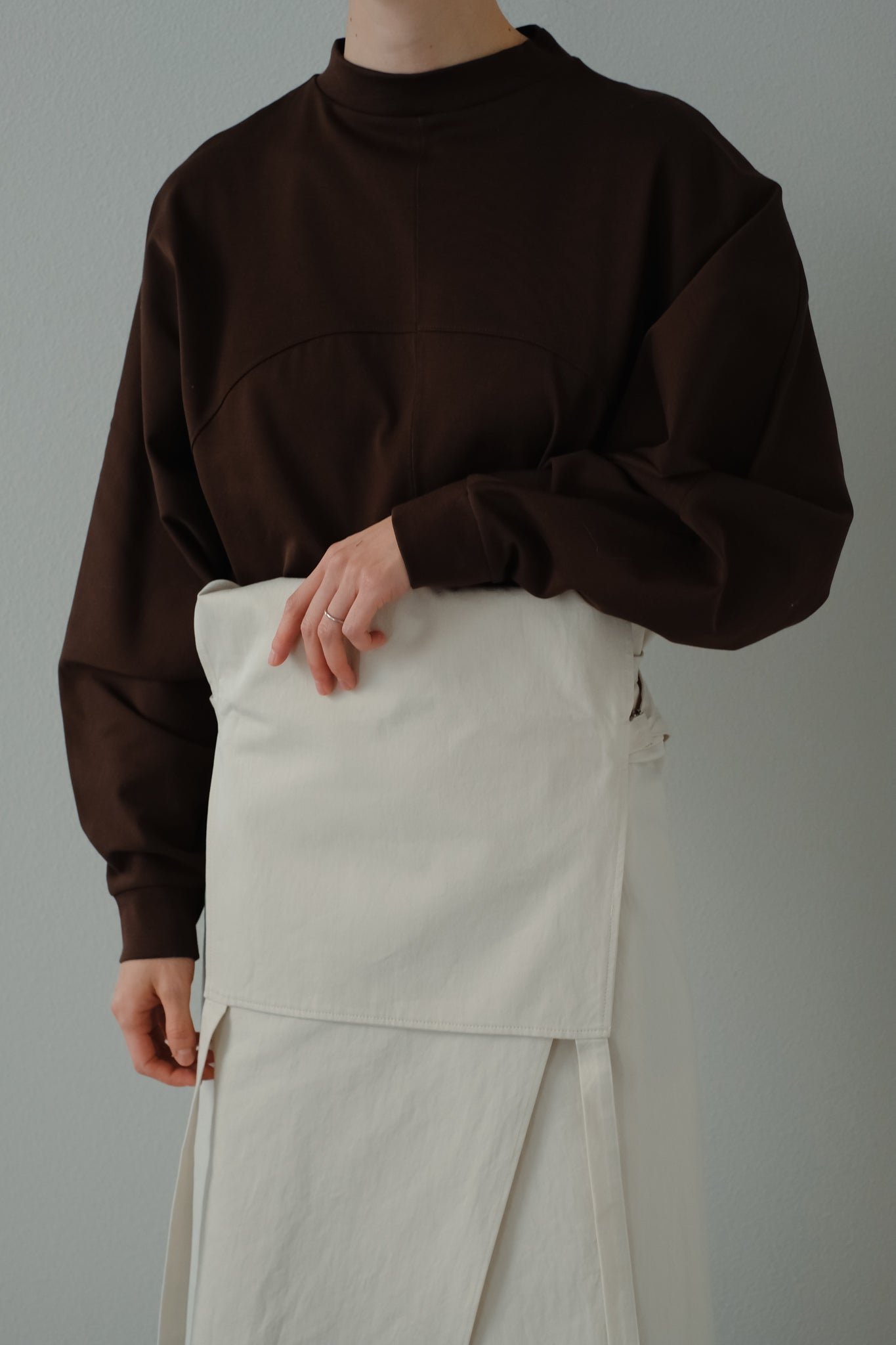 Curve Switching Dolman Sleeves Tops (ls24330T)