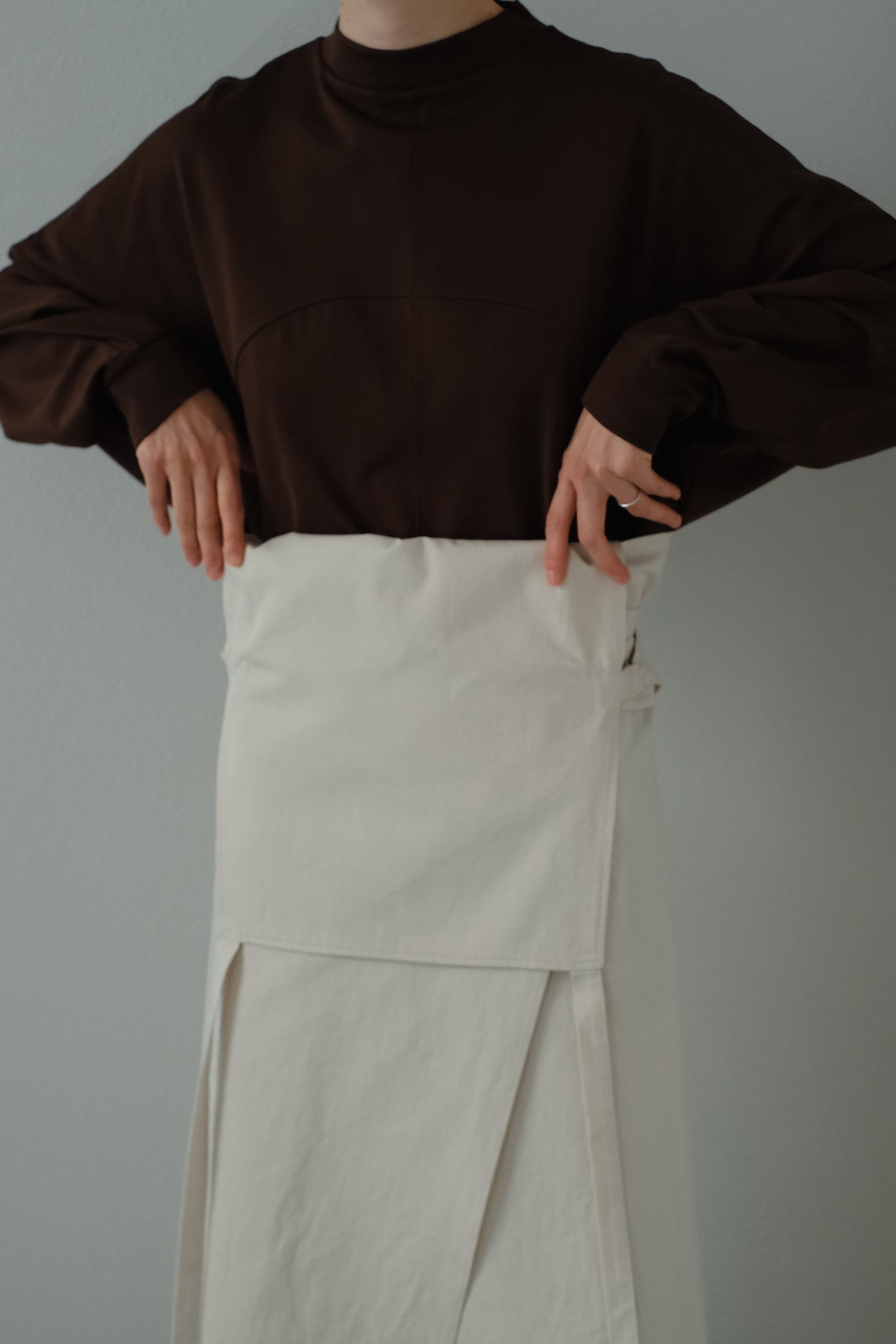 Curve Switching Dolman Sleeves Tops (ls24330T)