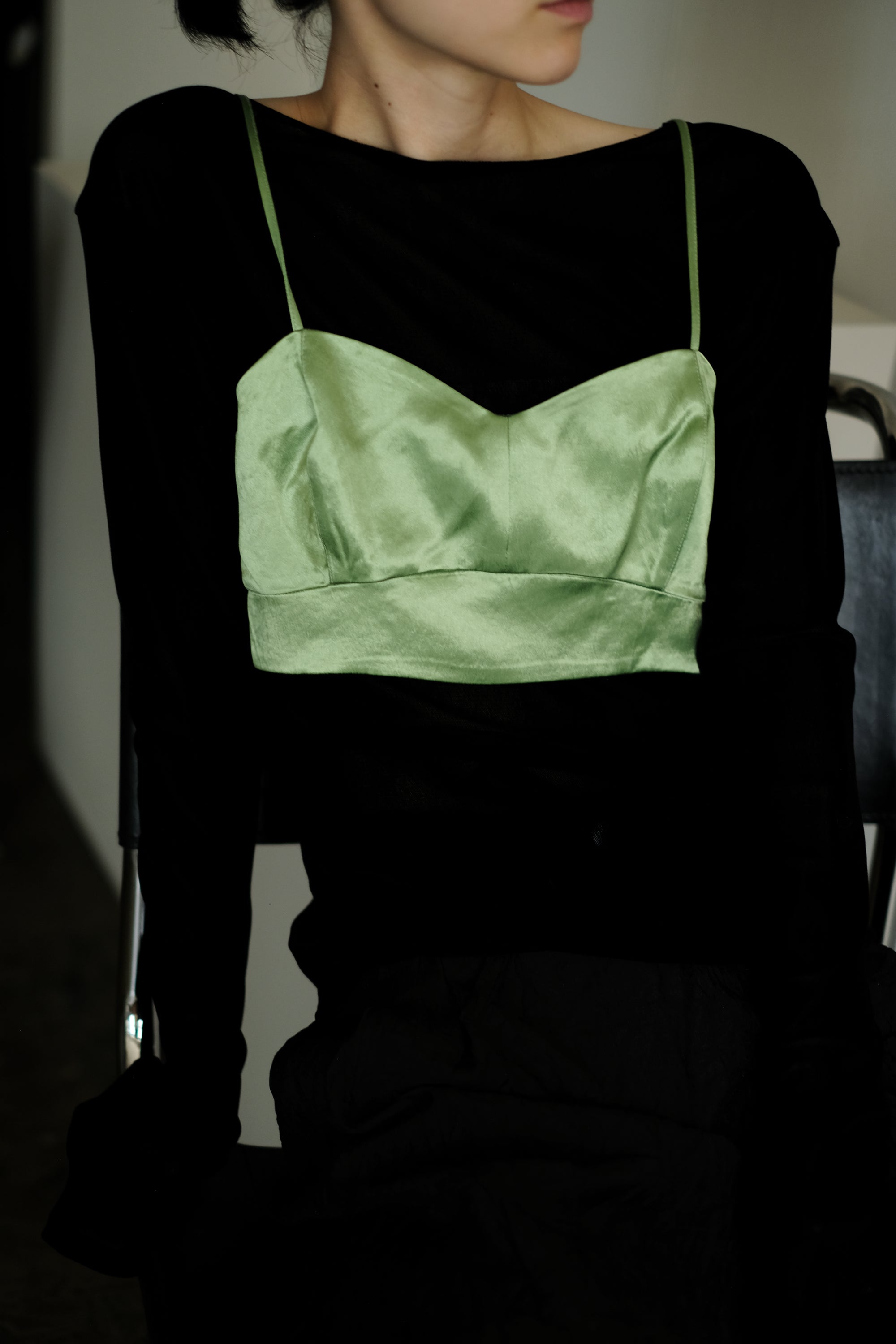 Heavy Satin Bra Top (ls24322T)