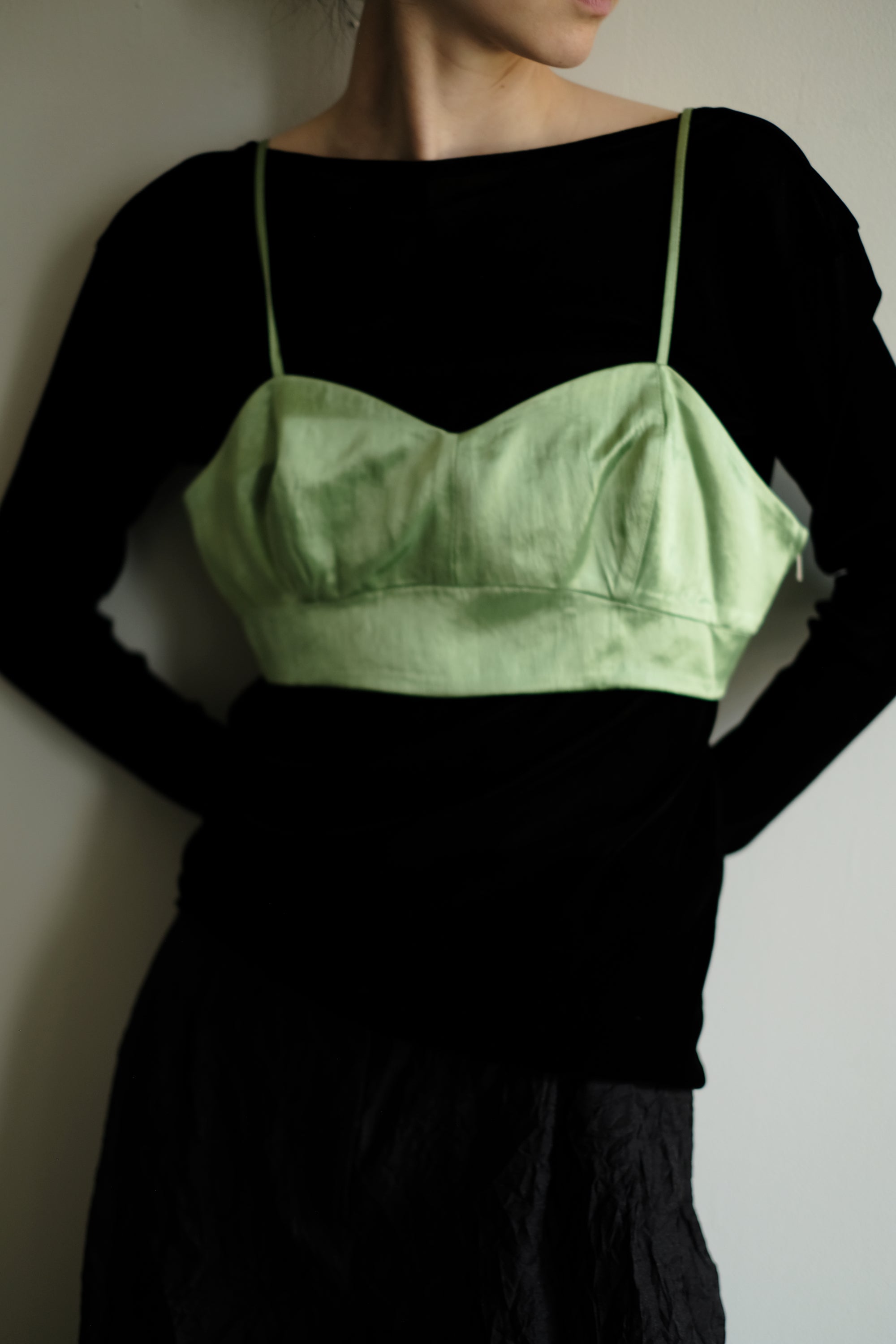 Heavy Satin Bra Top (ls24322T)