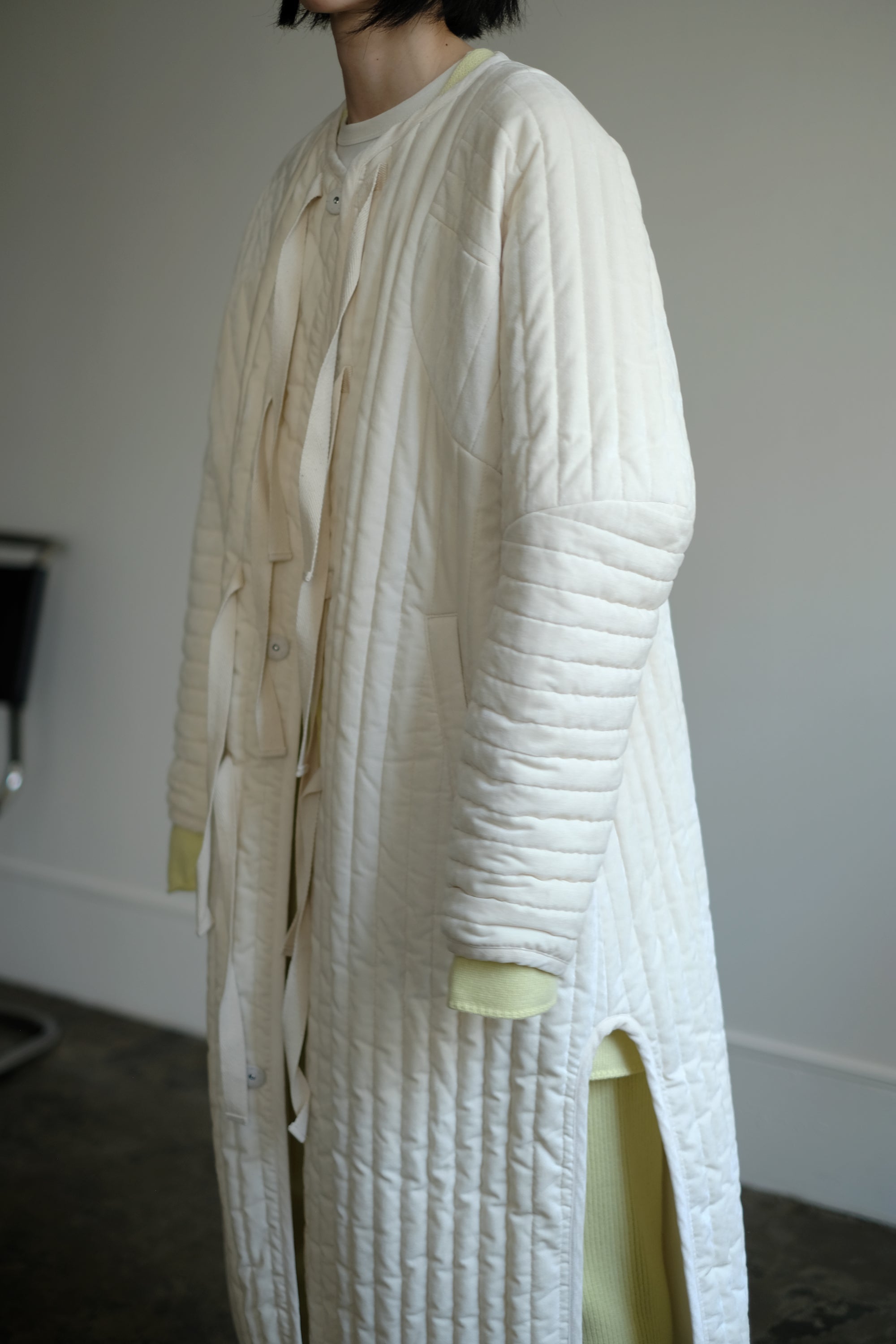 Velvet Quilt Gambeson Long Coat (ls24333J)