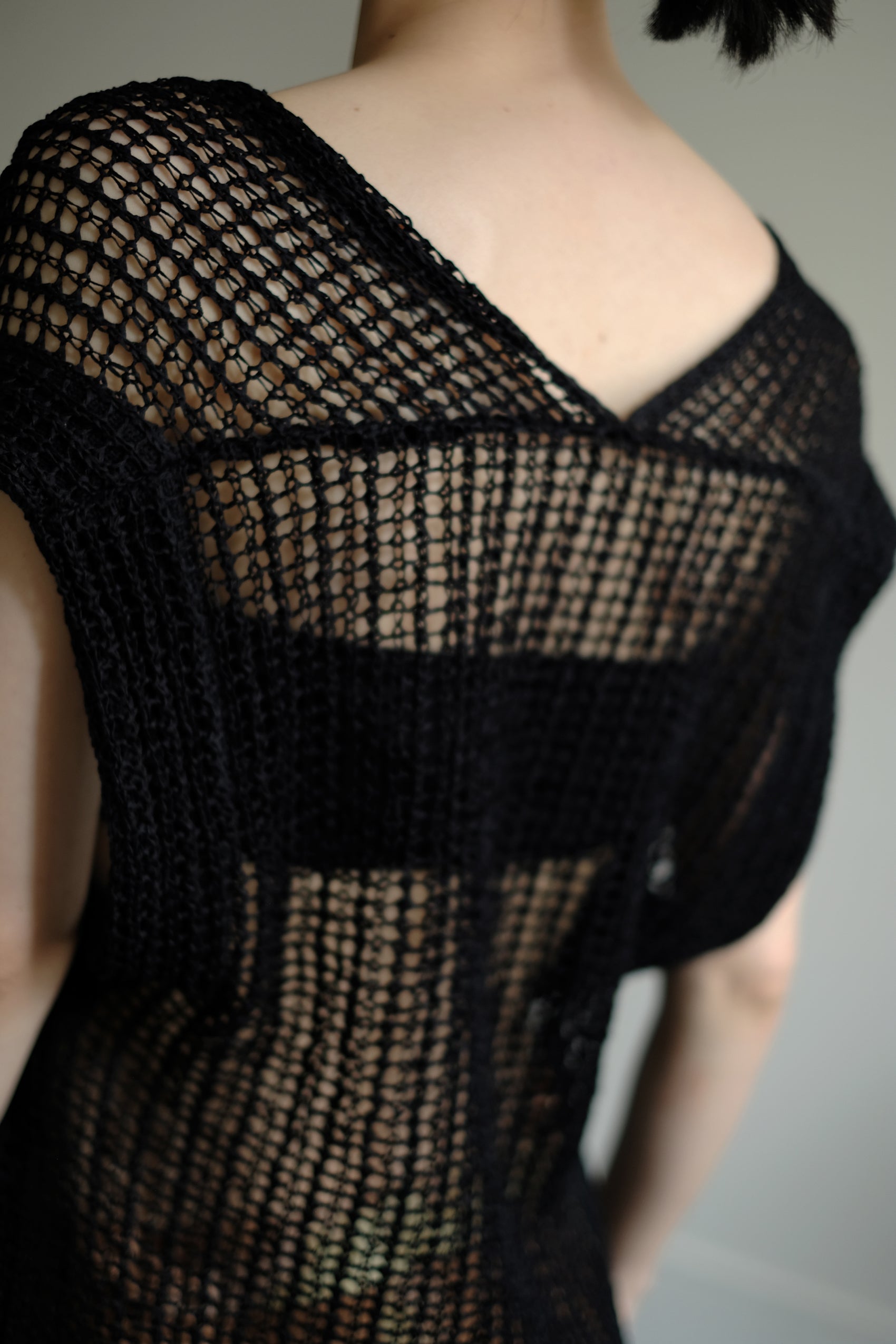 Tape Yarn Mesh Vest(ls12225K)