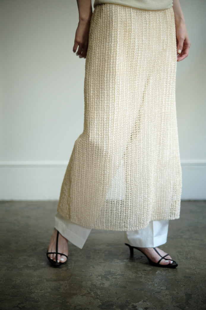 Tape Yarn Mesh Skirt(ls12226S)