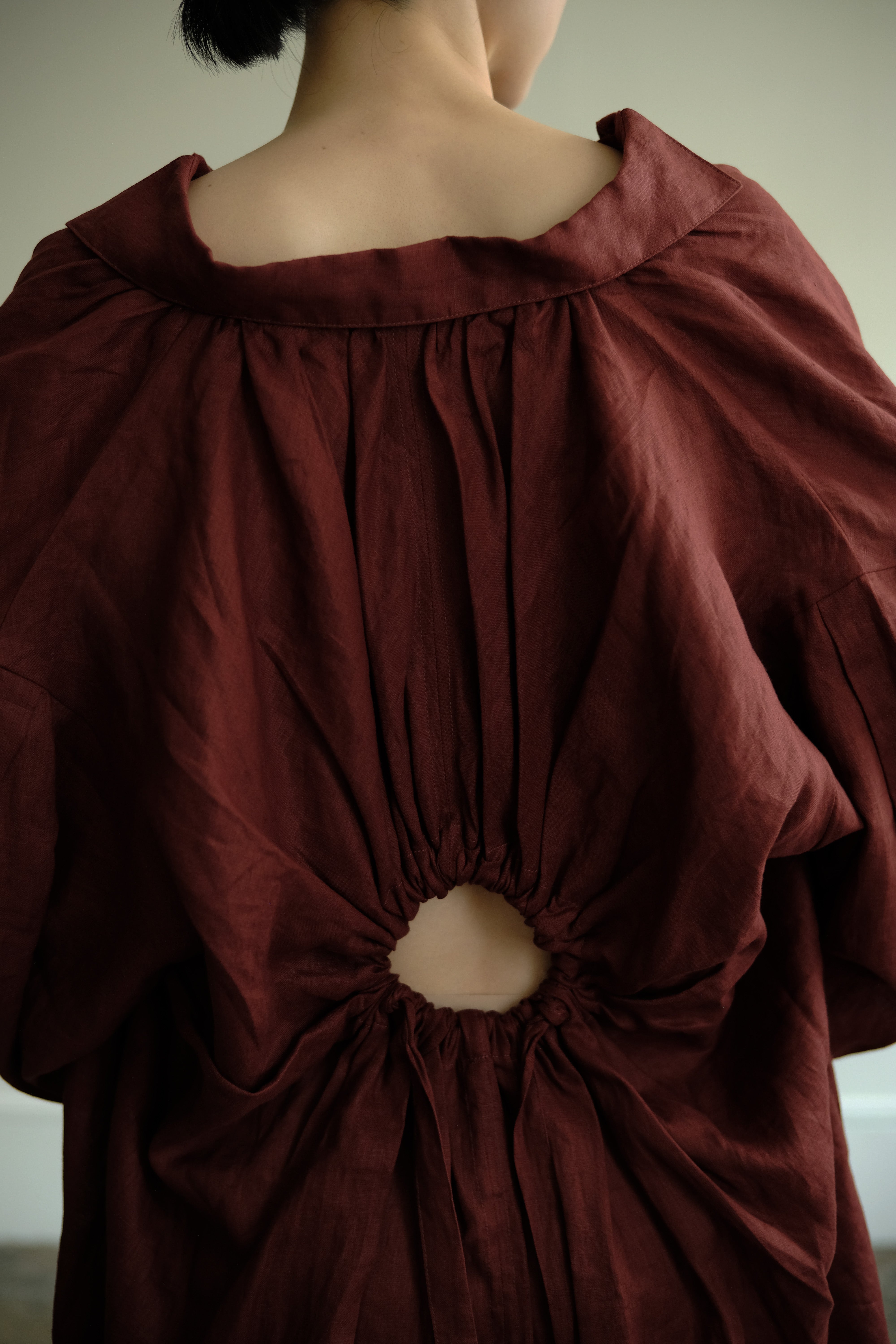 French Linen Back"O" Dress(ls11214D)
