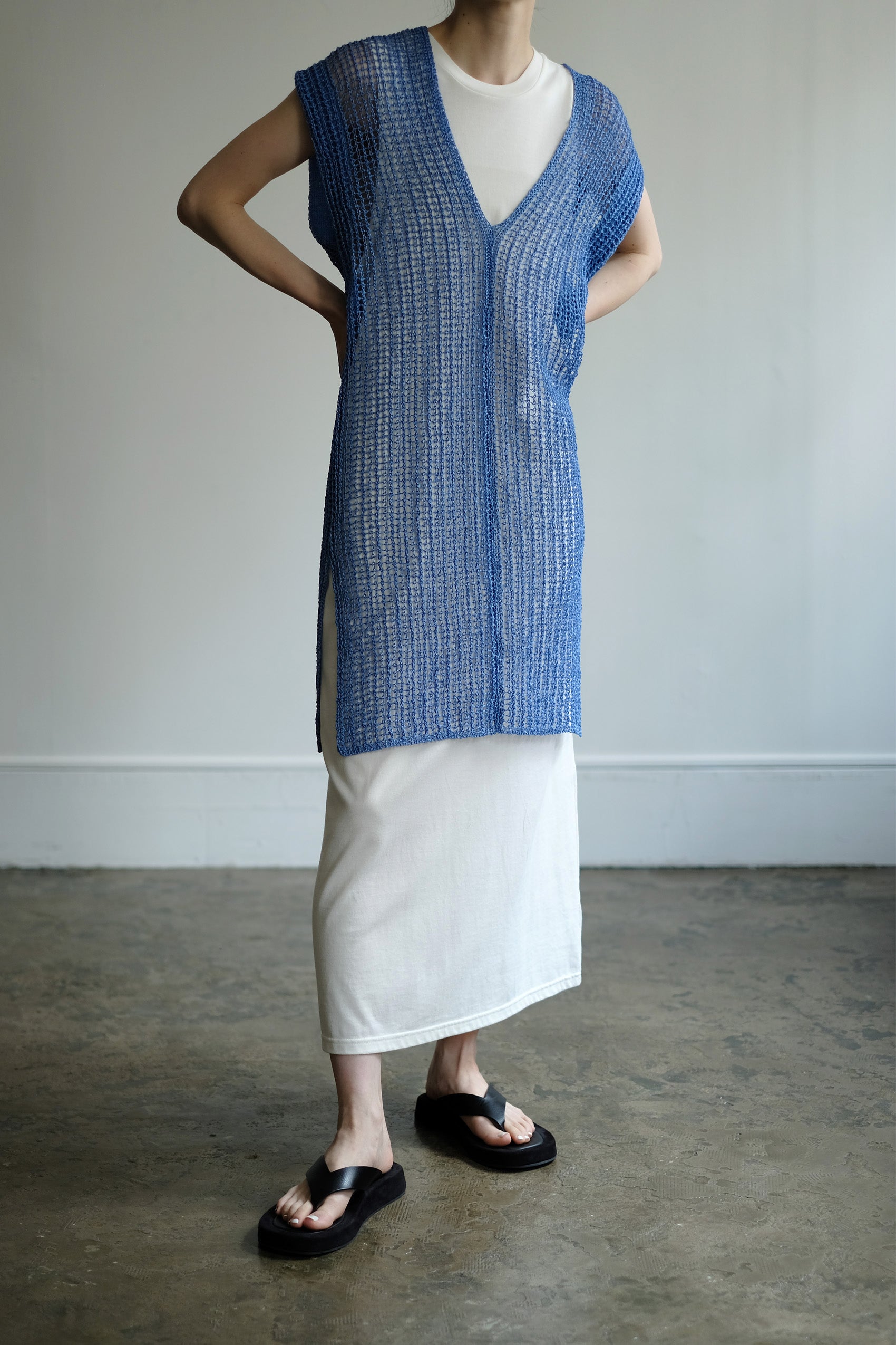 Tape Yarn Mesh Vest(ls12225K)