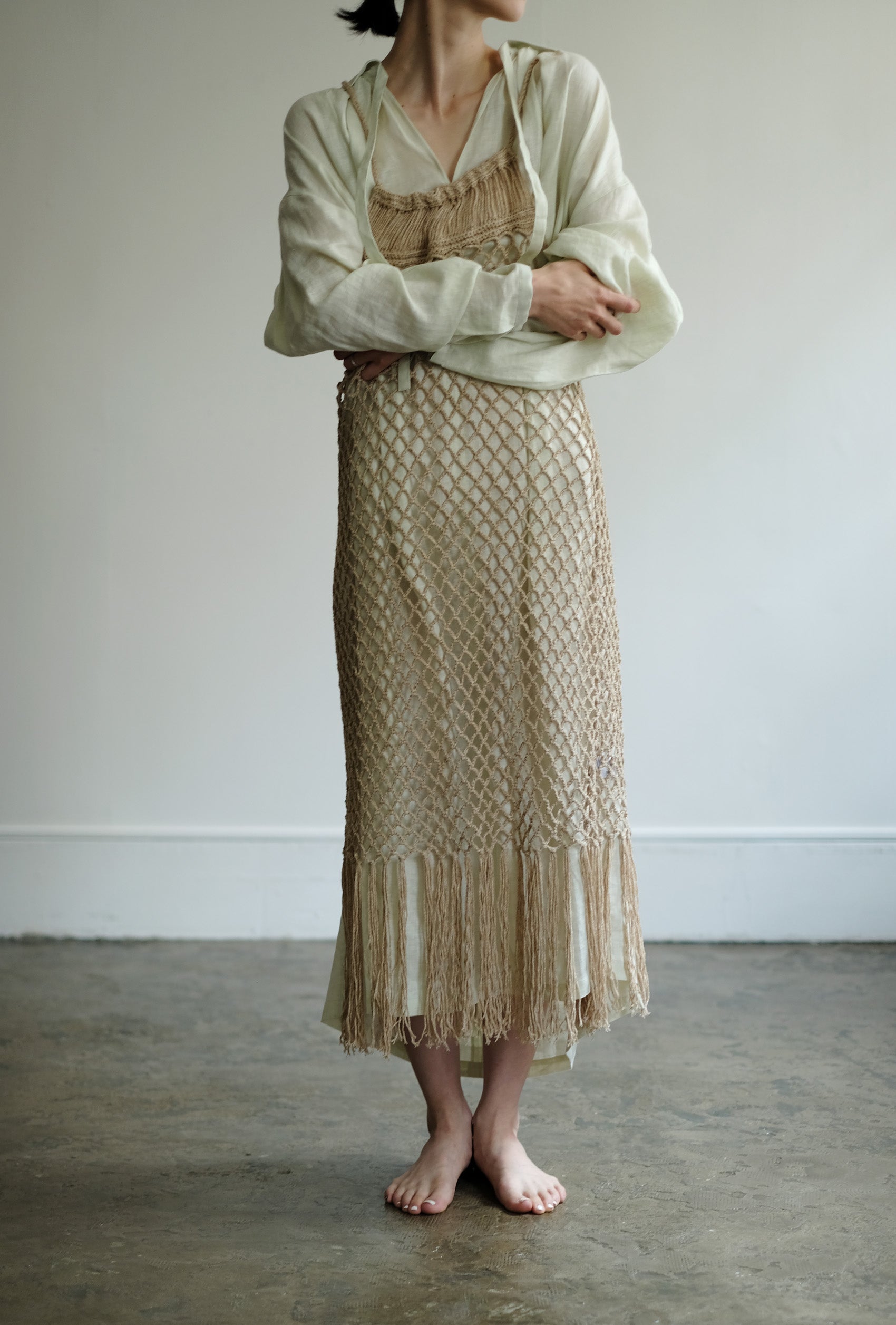 Handmade Macrame Knit Dress(ls087)