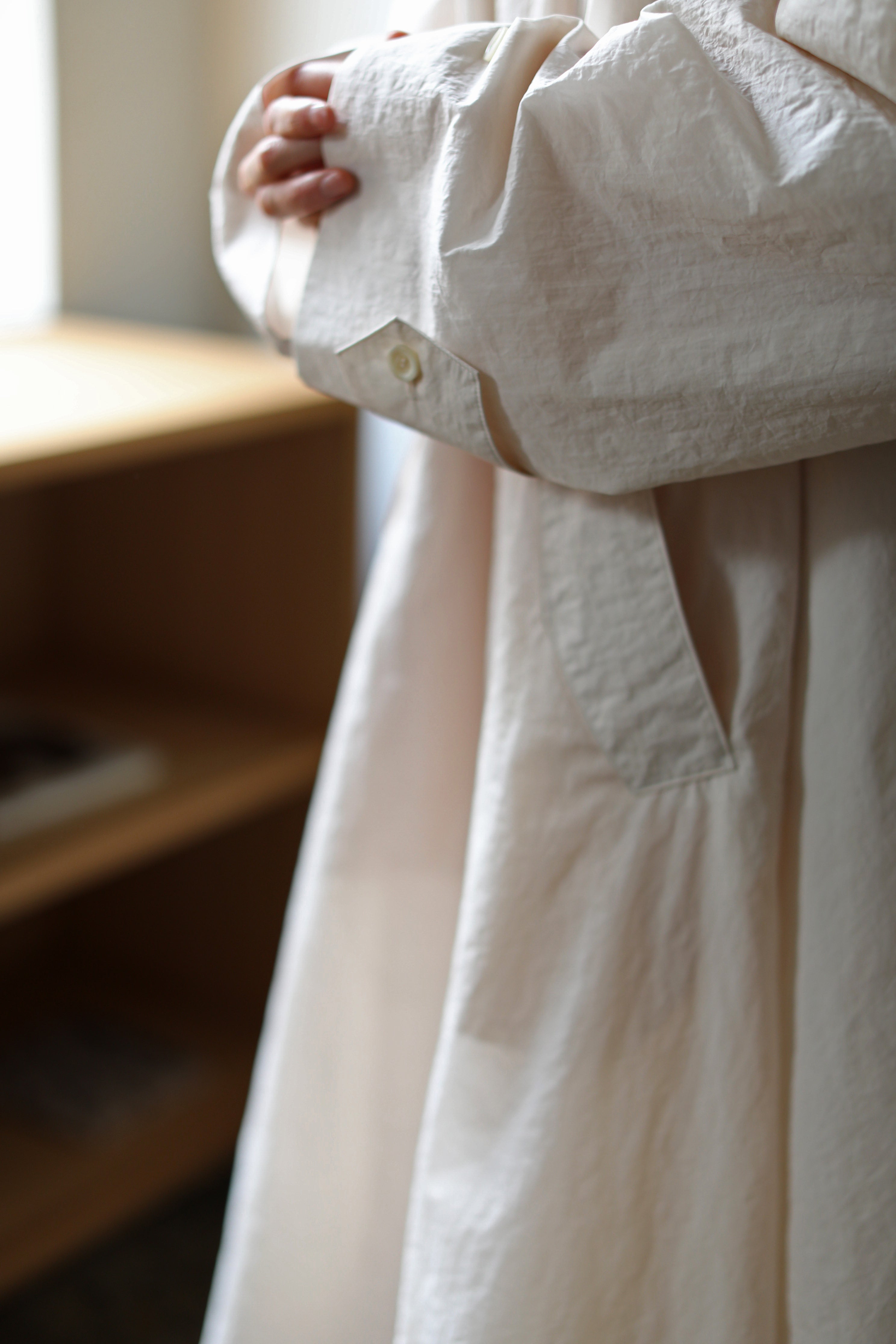 Drape Wide Bal Collar Coat(ls22276J)