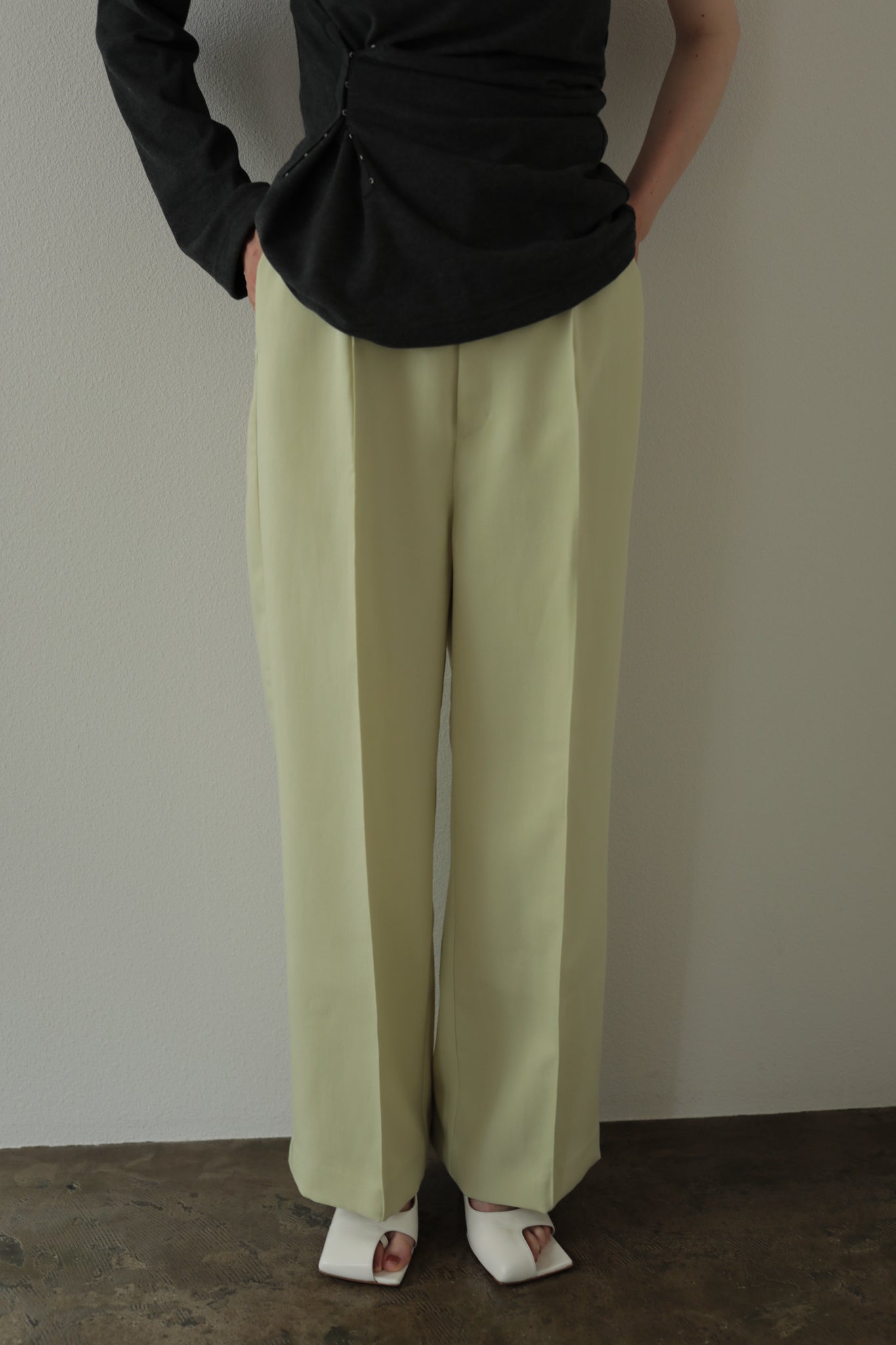Center Stitch Wide Straight Slacks(ls21269P)