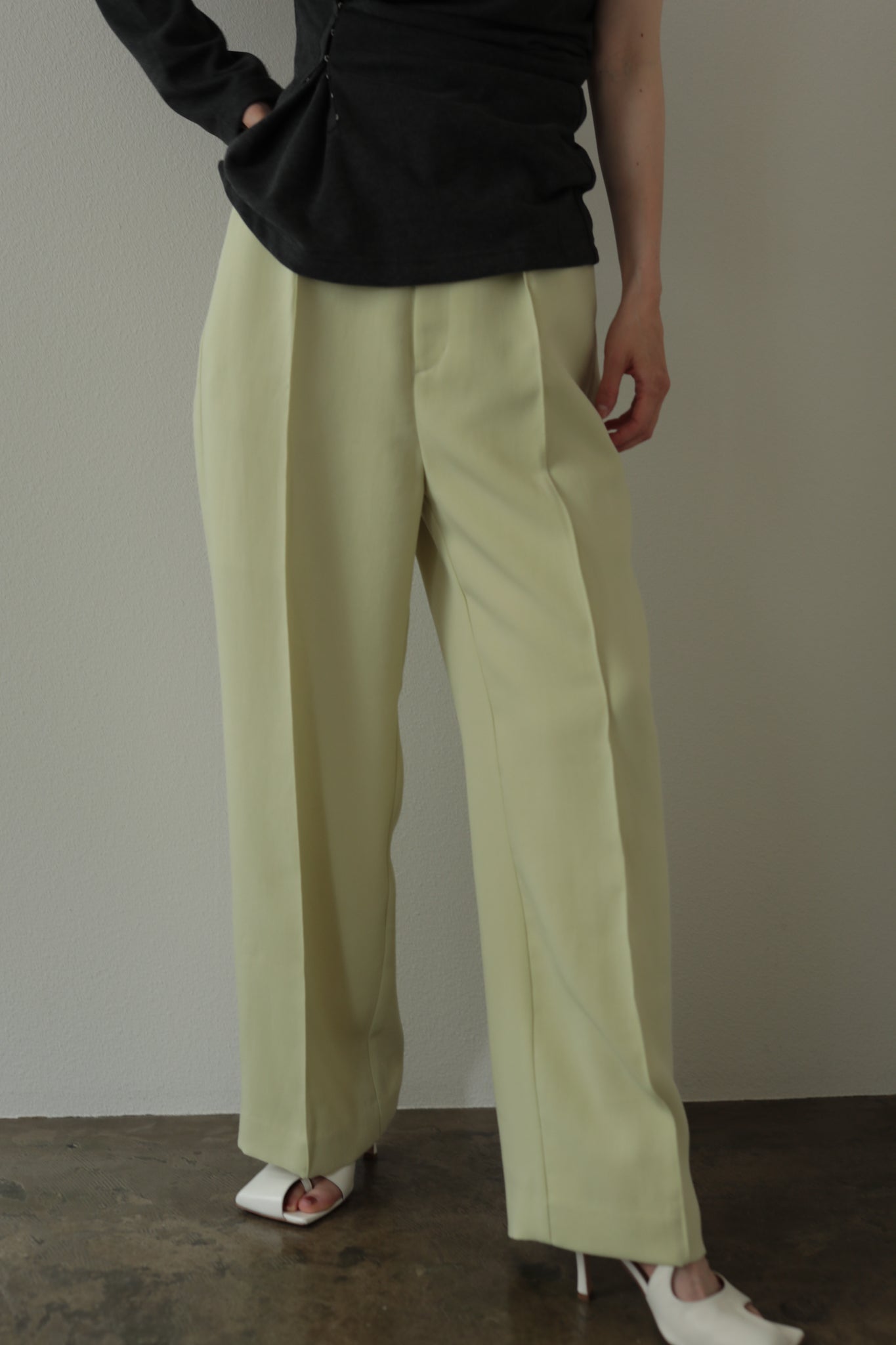 Center Stitch Wide Straight Slacks(ls21269P)