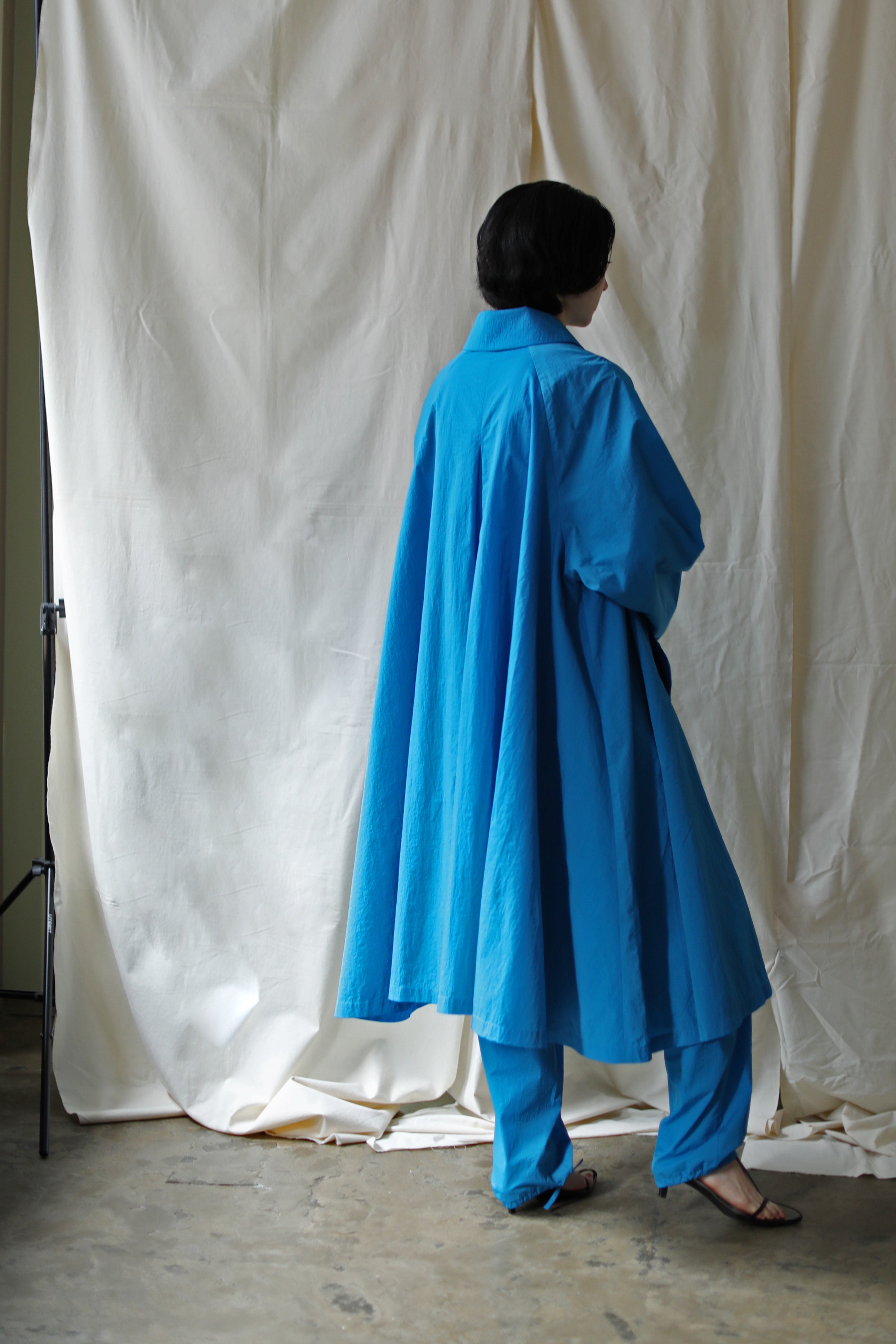 Drape Wide Bal Collar Coat(ls22276J)