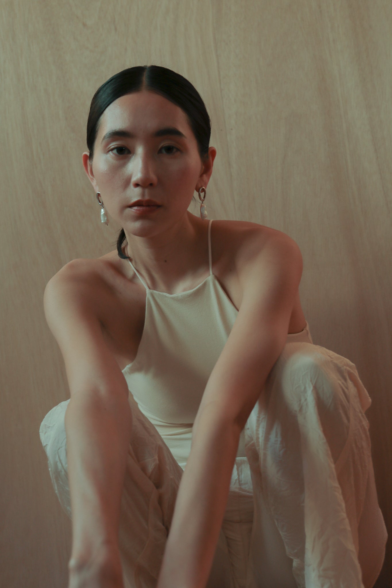 【ESRA DANDIN】Mini Drop Earrings w/Baroque Pearl(ED19002E004)