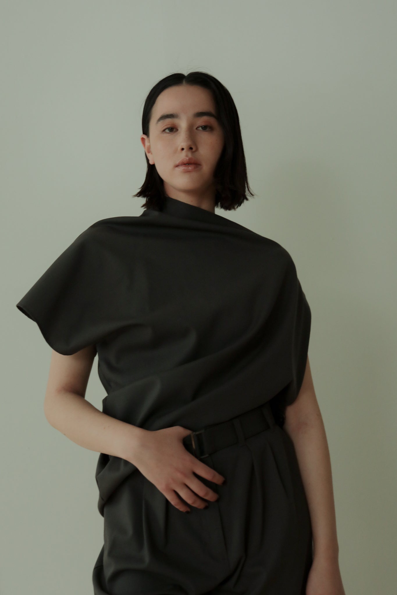 Wool Tropical Drape Top(ls34380T)