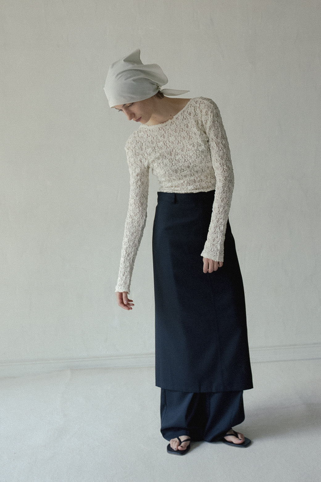 Cotton Broad Triangle Scarf (ls62584A)