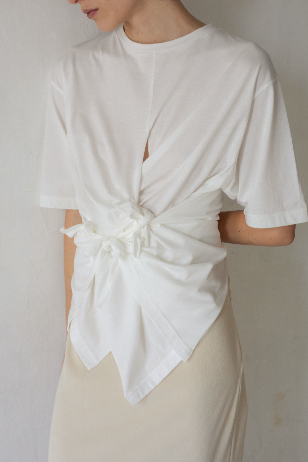 【Re stock】Supima Cotton Knotted S/S Tee (ls62587T)