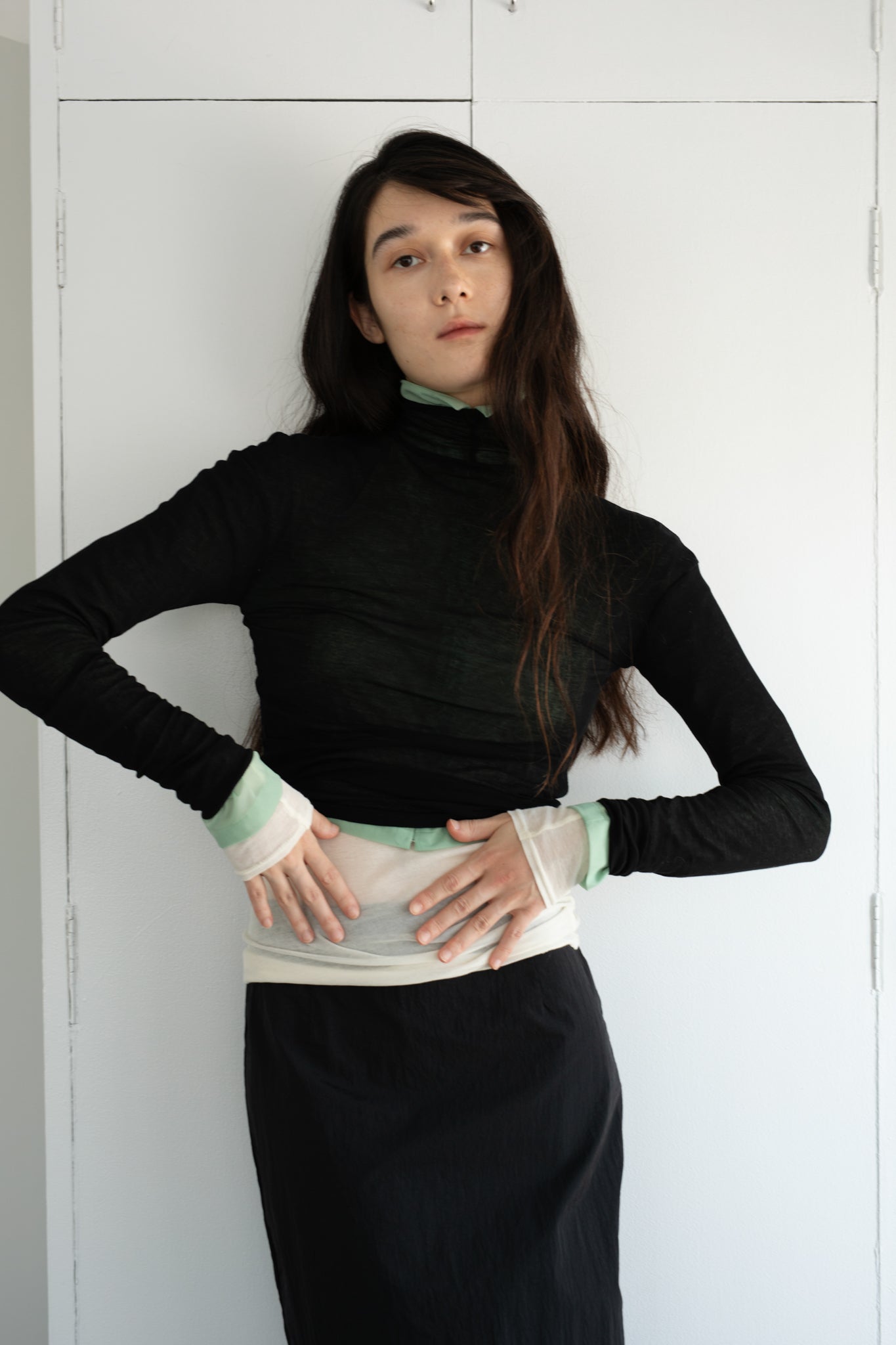 Sheer Tricot Front Zip Jacket(ls54546J)