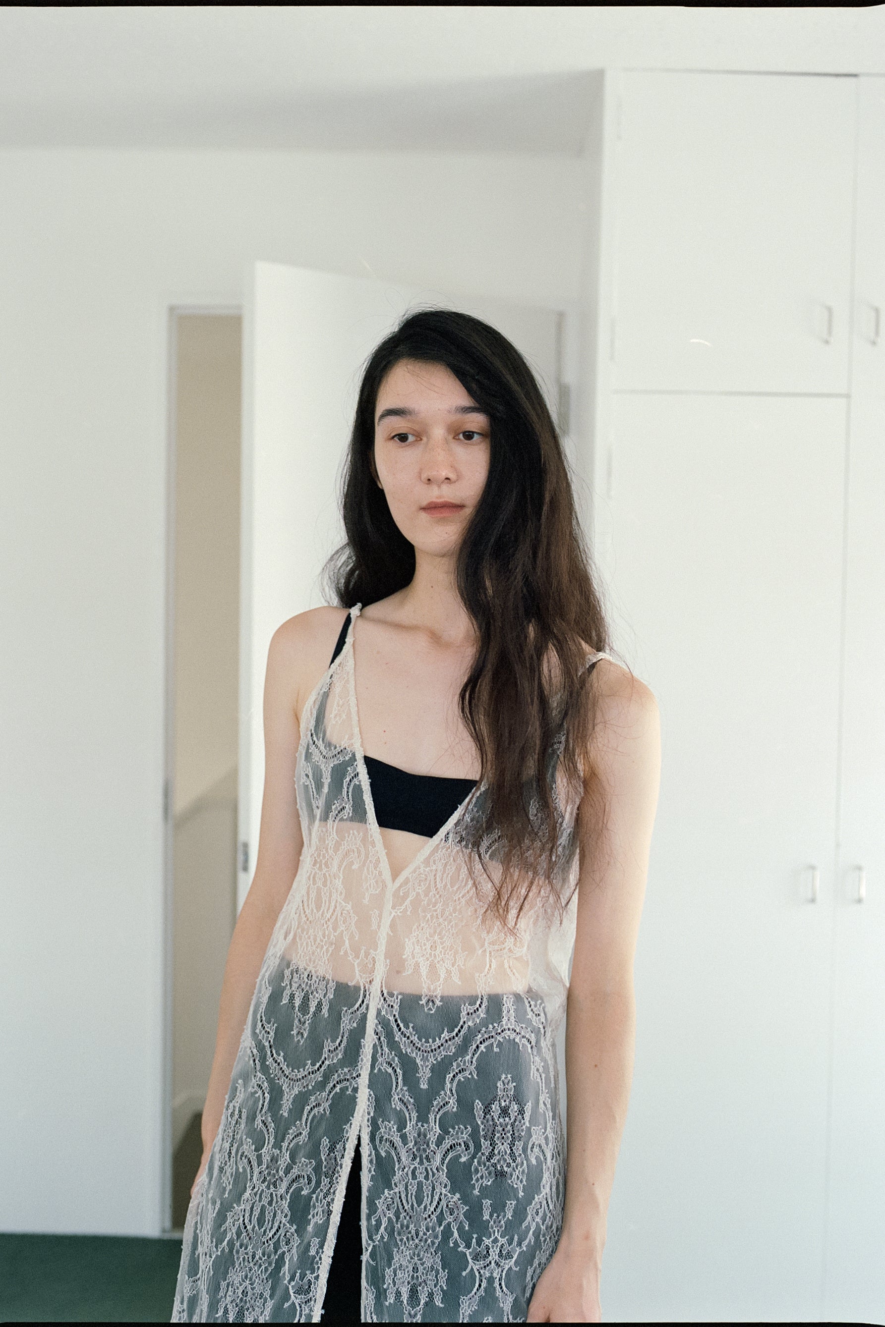 Lace Camisole Slit Dress (ls54541D)