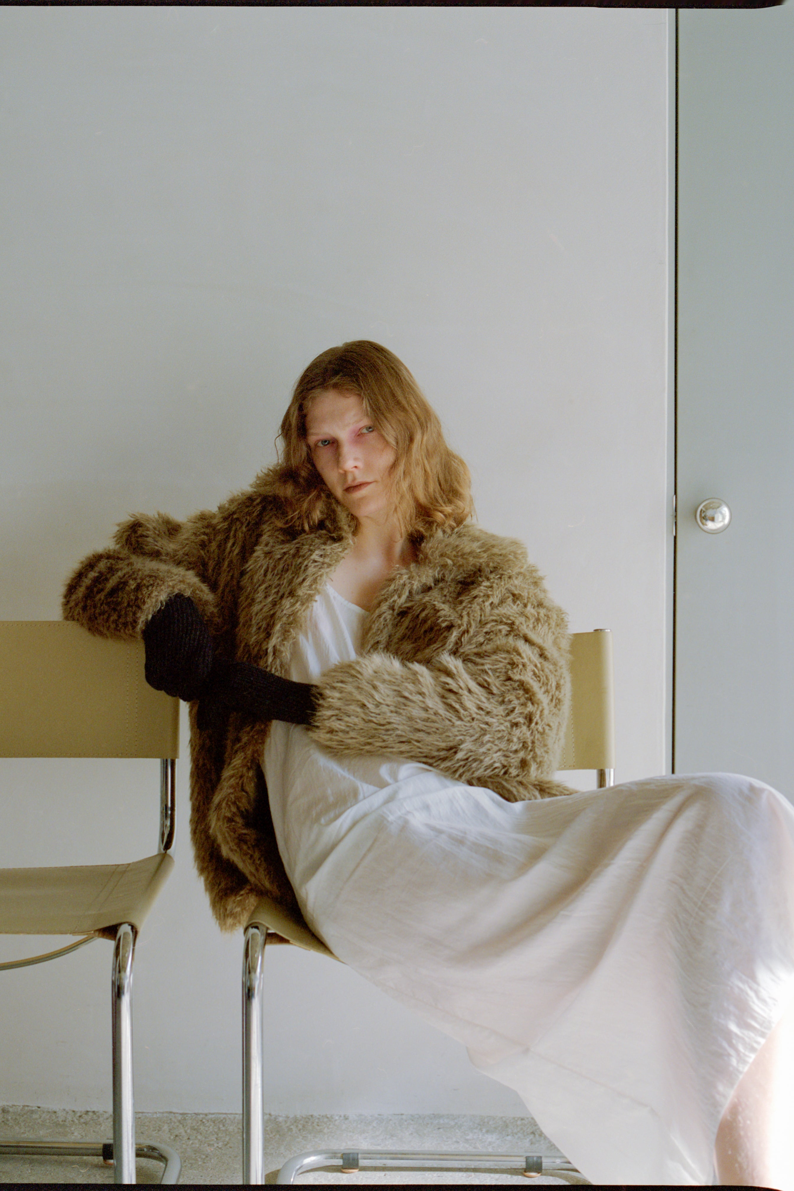 【Pre-order】Eco Fur Snap Front Jacket (ls54536J)