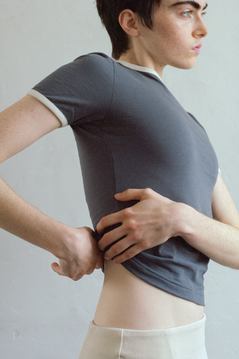 Color Piping Fitted Tee(ls52562T)