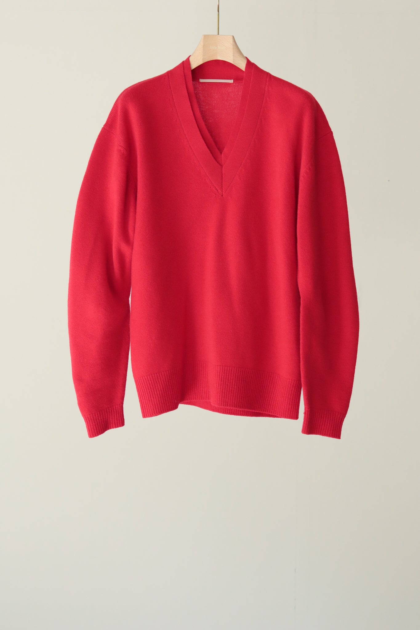 Extra Fine Merino Wool Double V Collar Knit(ls34398K)