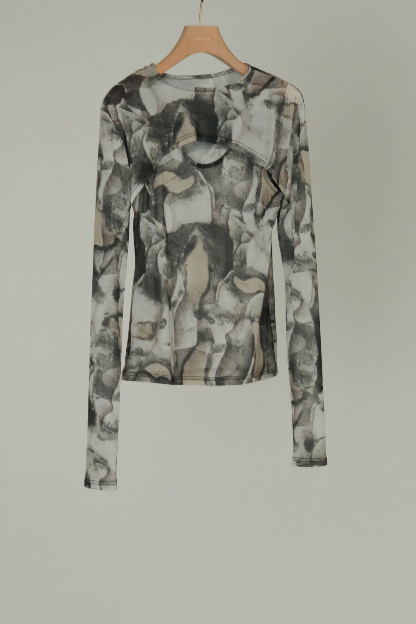 Stone Print Tulle Tank & Sleeves (ls44480T)