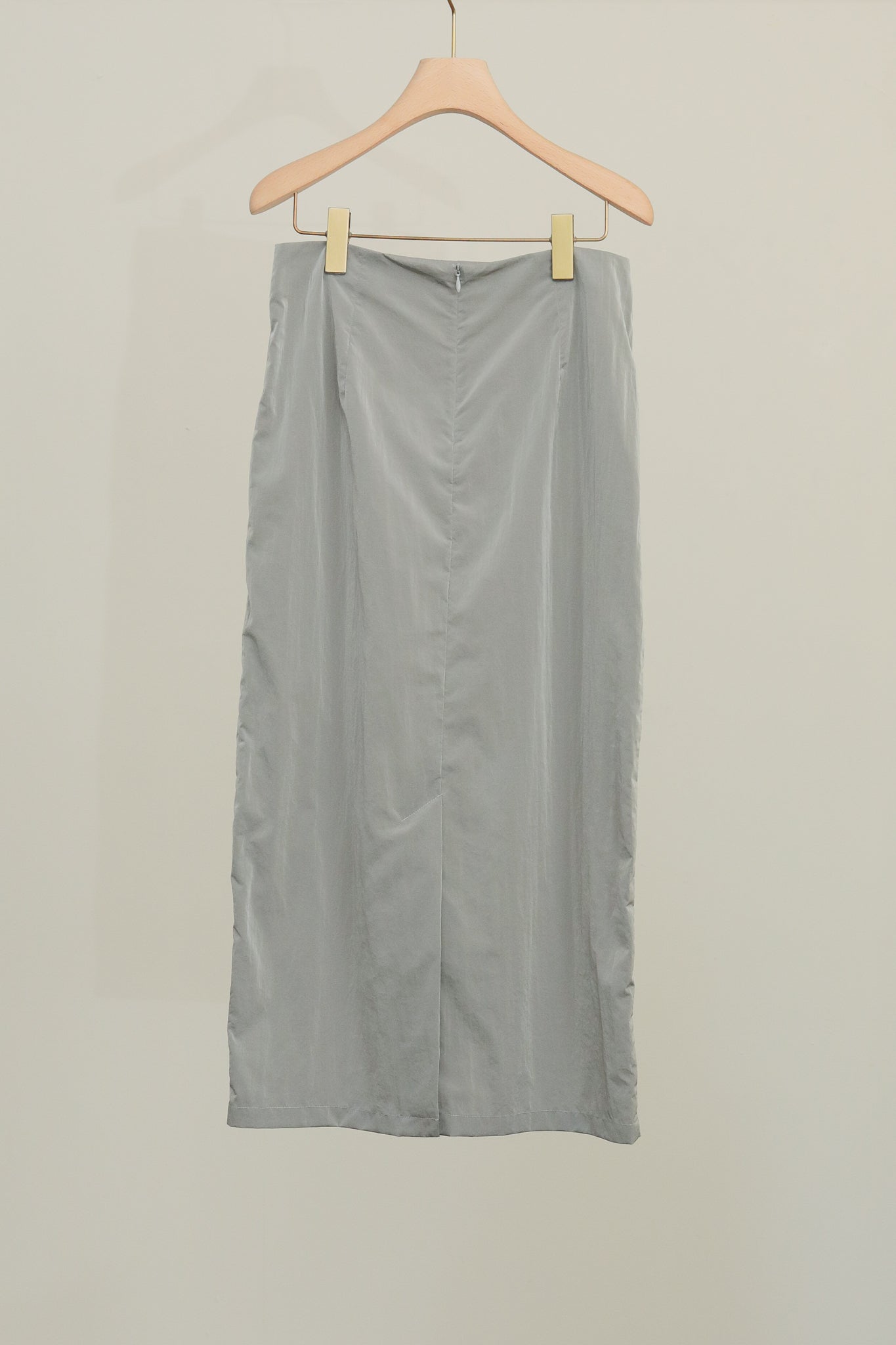 钱布雷尼龙闪光中长裙(ls52496S)