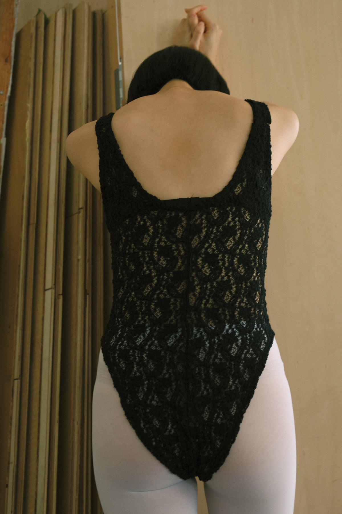 Cotton Shrink Lace Bodysuit (ls72633T)