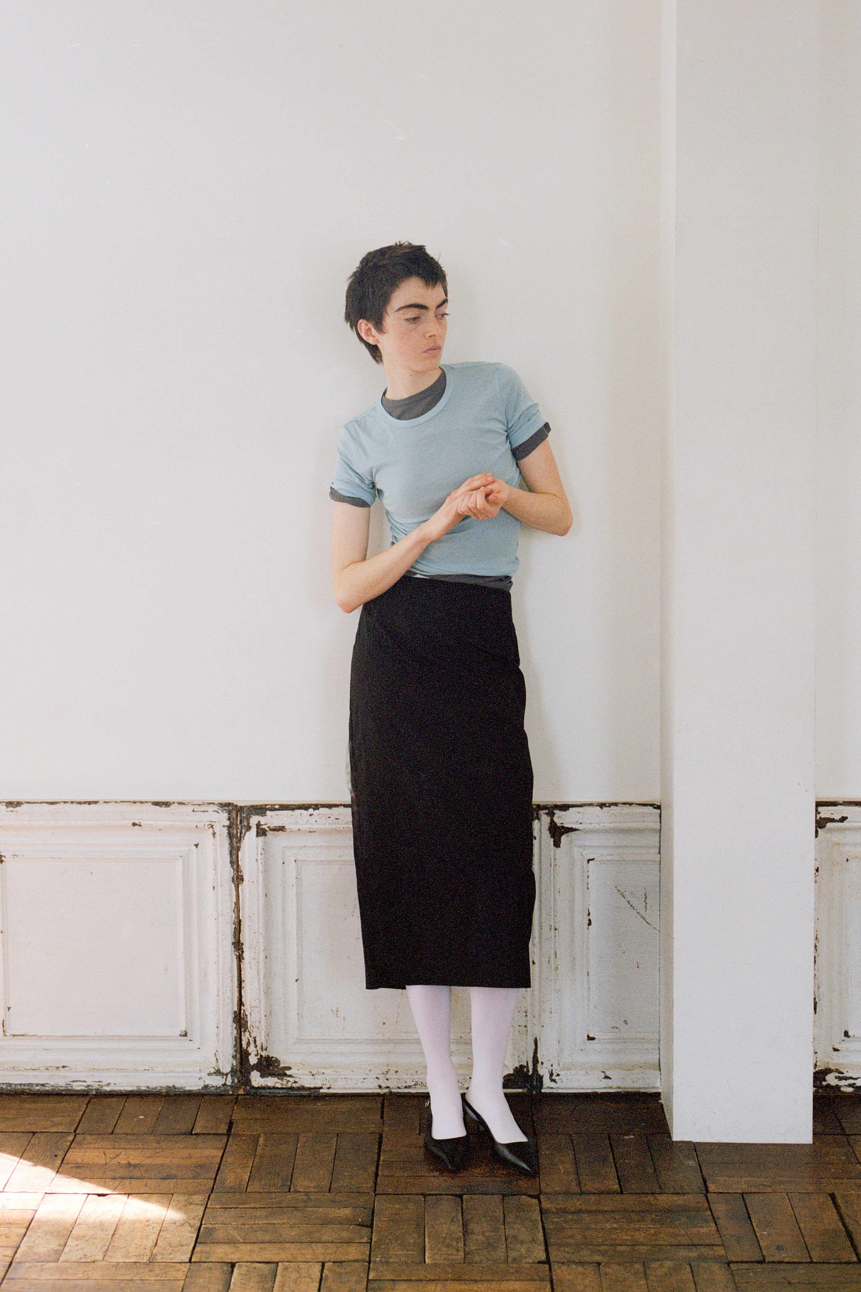 High Twist Jersey Distorted S/S Tee(ls52517T-2)